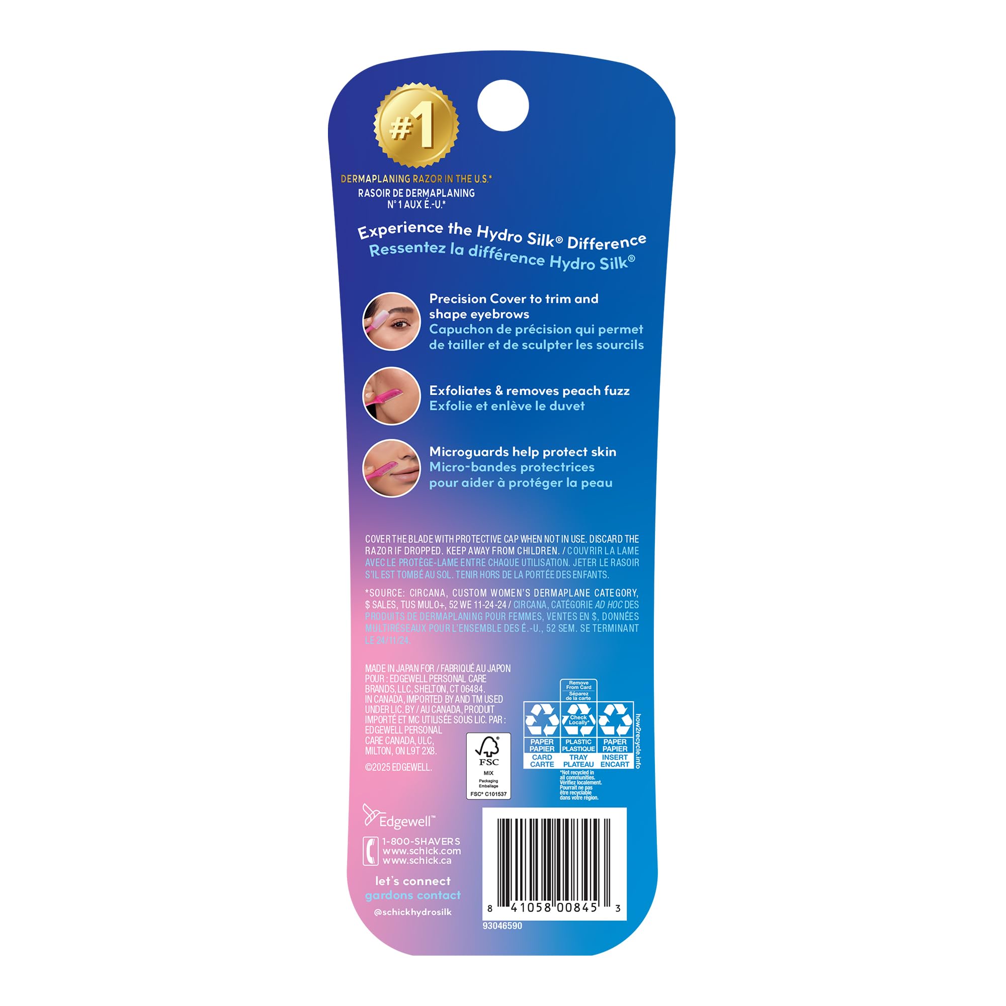 Schick Womens Silk Touch-Up Eyebrow Razor 3 Count