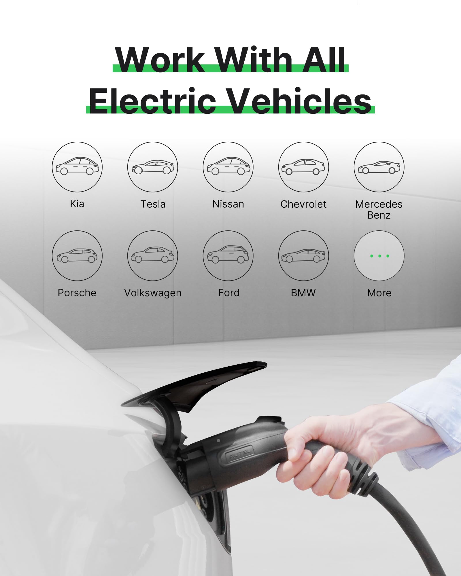 Autel Level 2 EV Charger 40 Amp Home Smart AI Electric Vehicle (EV) Charger, Wi-Fi and Bluetooth Enabled EVSE, with in-Body Holster and 25-Foot Cable NEMA 14-50 Plug(Dark Gray)