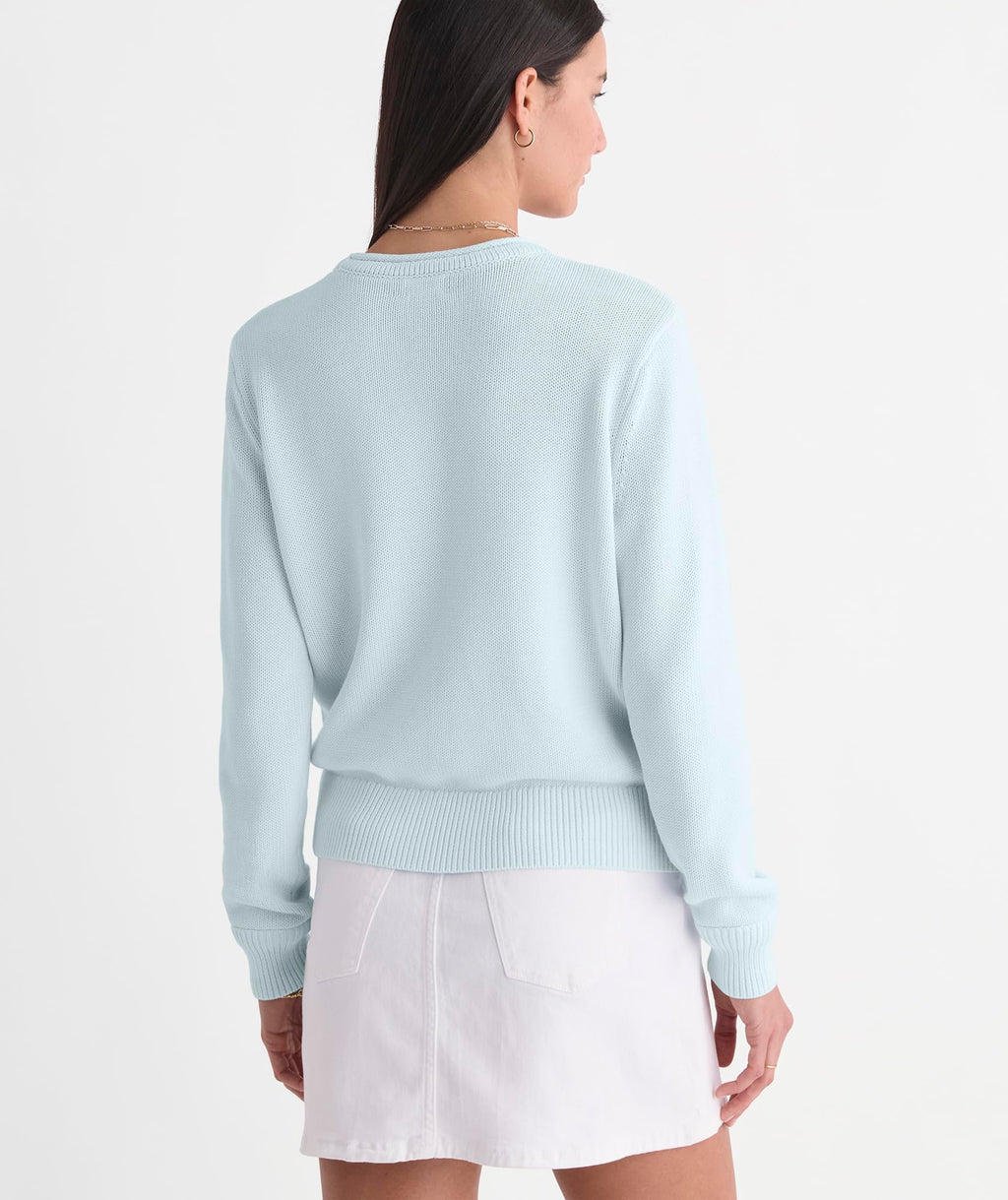 vineyard vines Katie Cotton Rollneck Solid Sweater, Rocks Blue, XL