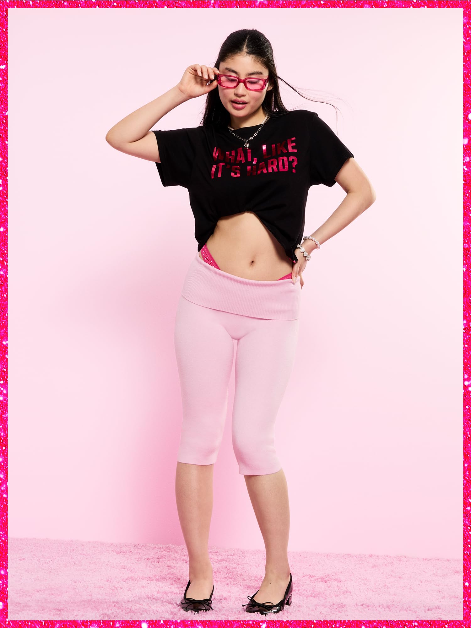 Victoria's Secret Pink | Elle Knit Foldover Capri Pants, Pink Dove, M
