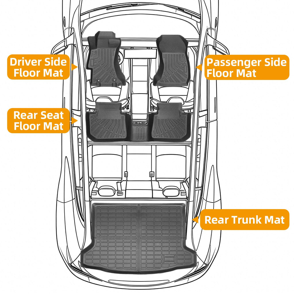 Floor Mats for Subaru Crosstrek 2013-2016-2017, for Subaru Impreza 2012-2016, Front Rear Mats & Cargo Mat, TPE Anti-Slip Waterproof Summer Winter Floor Liners Crosstrek Floor Mats Accessories