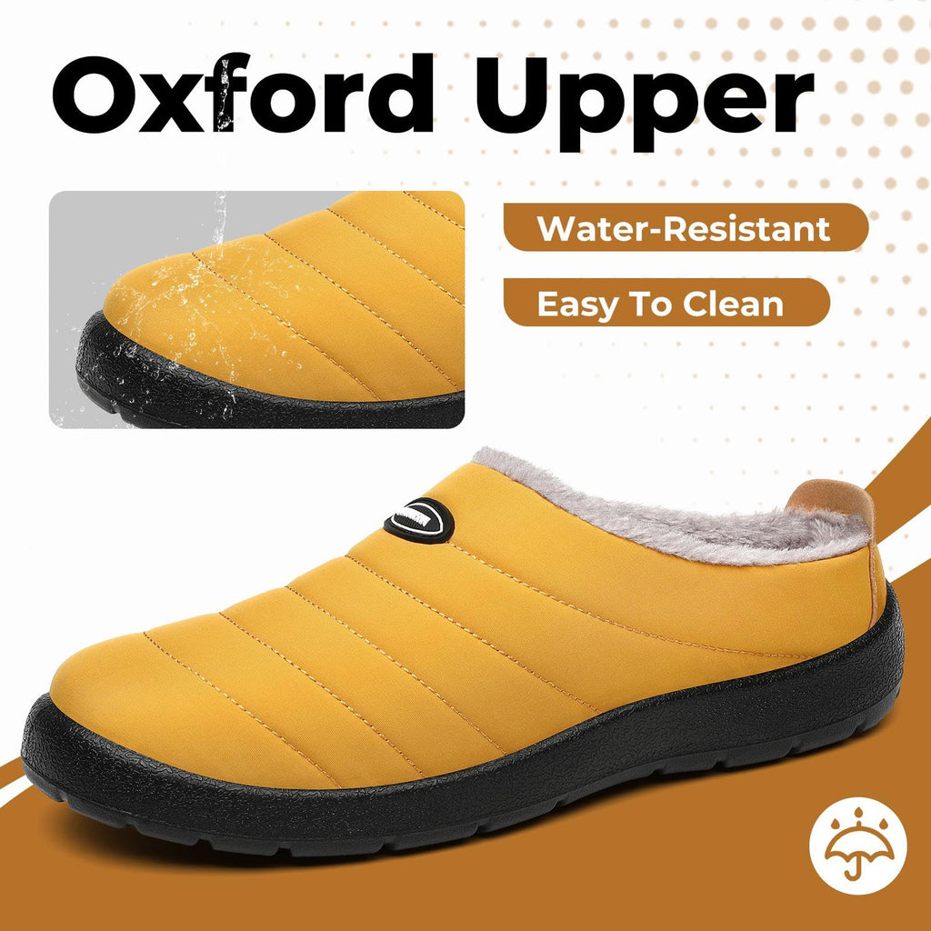 Mishansha Mens Womens House Slippers Warm Fur Lined Winter House Shoes Slip on Cozy Indoor Outdoor Slipper Yellow Size 9.5 Women/7.5 Men