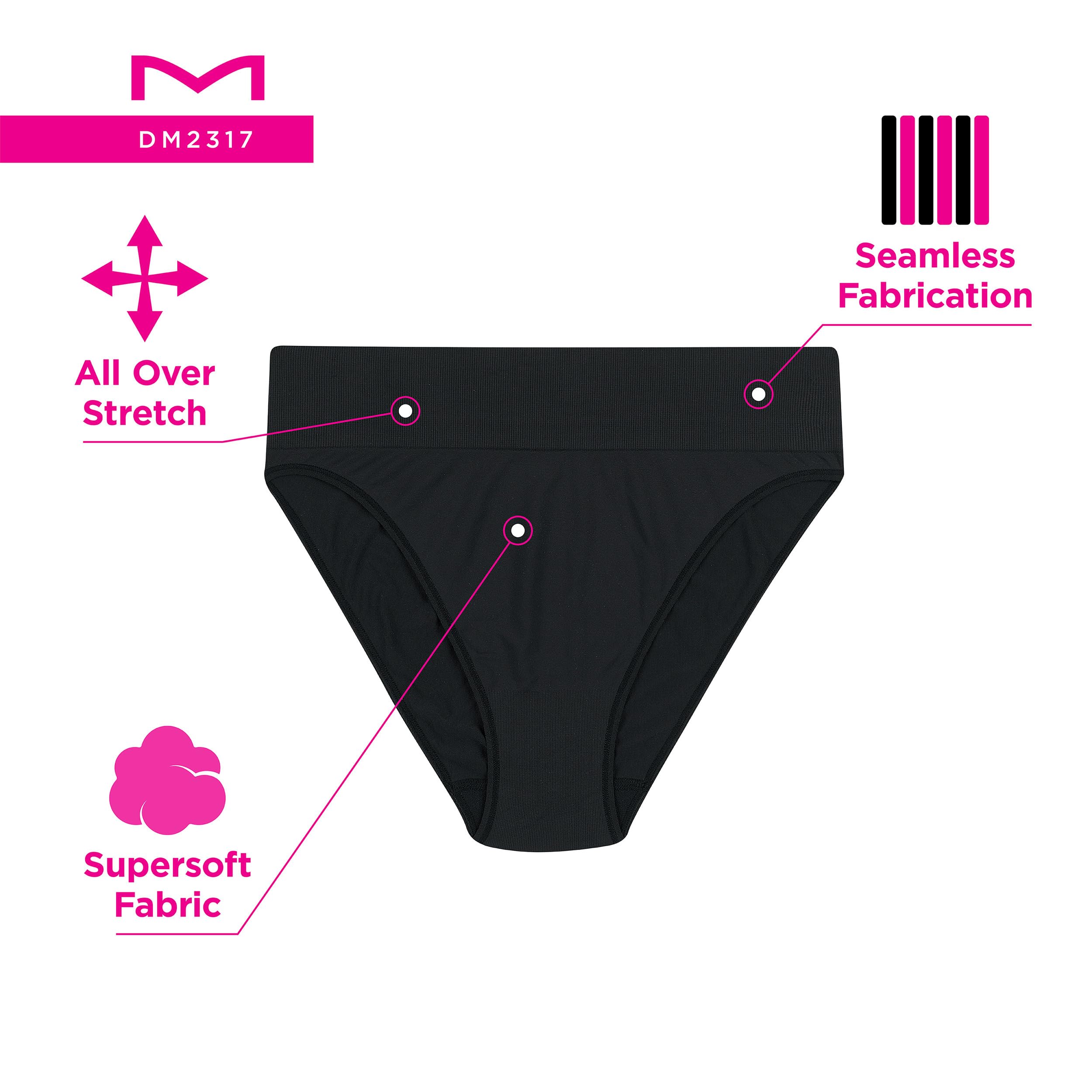 Maidenform Womens High Leg Underwear, Seamless High-cut Panties For 3-pack Bikini Style, Sandshell/White/Sandshell, Medium US