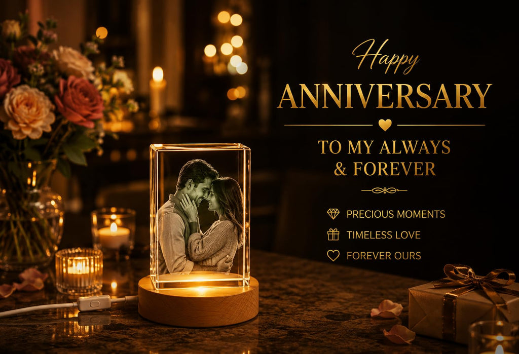 Personalized 3D Holographic Photo Etched Engraved Inside The Crystal : Birthday, Wedding Gift, Memorial, Mother's Day, Valentine's, Christmas, Small Rectangle (1.96" x 3.14" x 1.96")