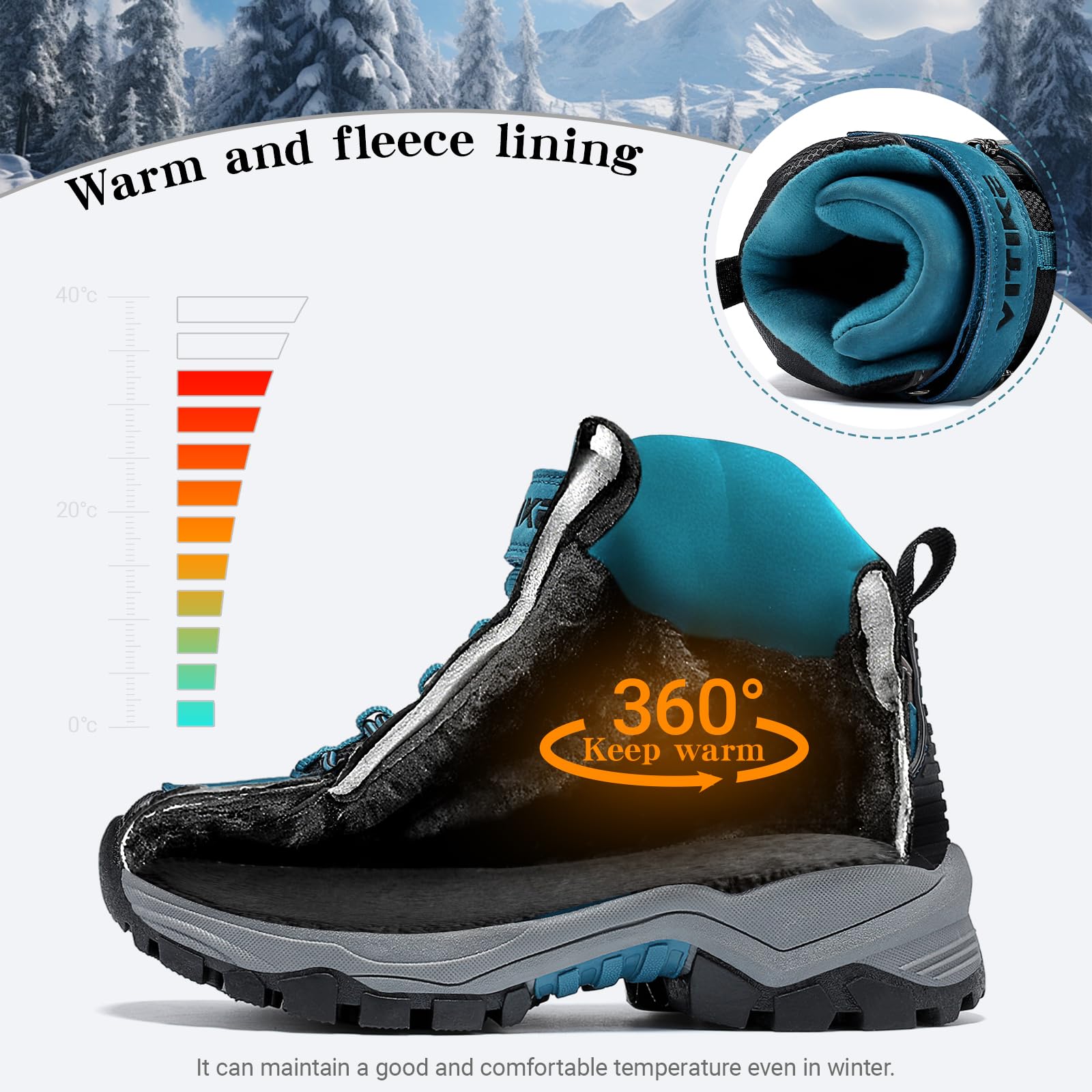 Littleplum Boys Snow Boots Winter Warm Booties Antiskid Hiking Outdoor Shoes Ankle Boots for Kids Yellow Size 3 Little Kid