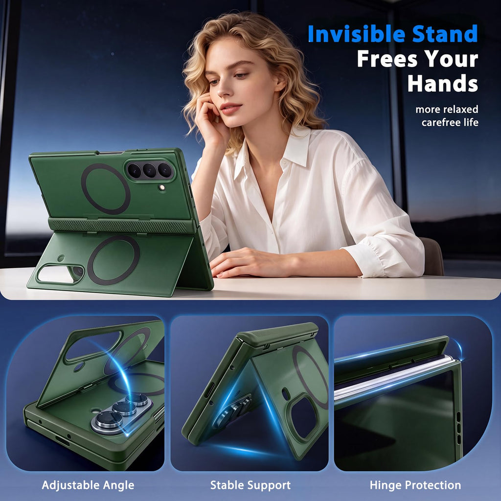 LIDEEYA for Z Fold 8 Ultra Case with Hivisible Kickstand Privacy Screen