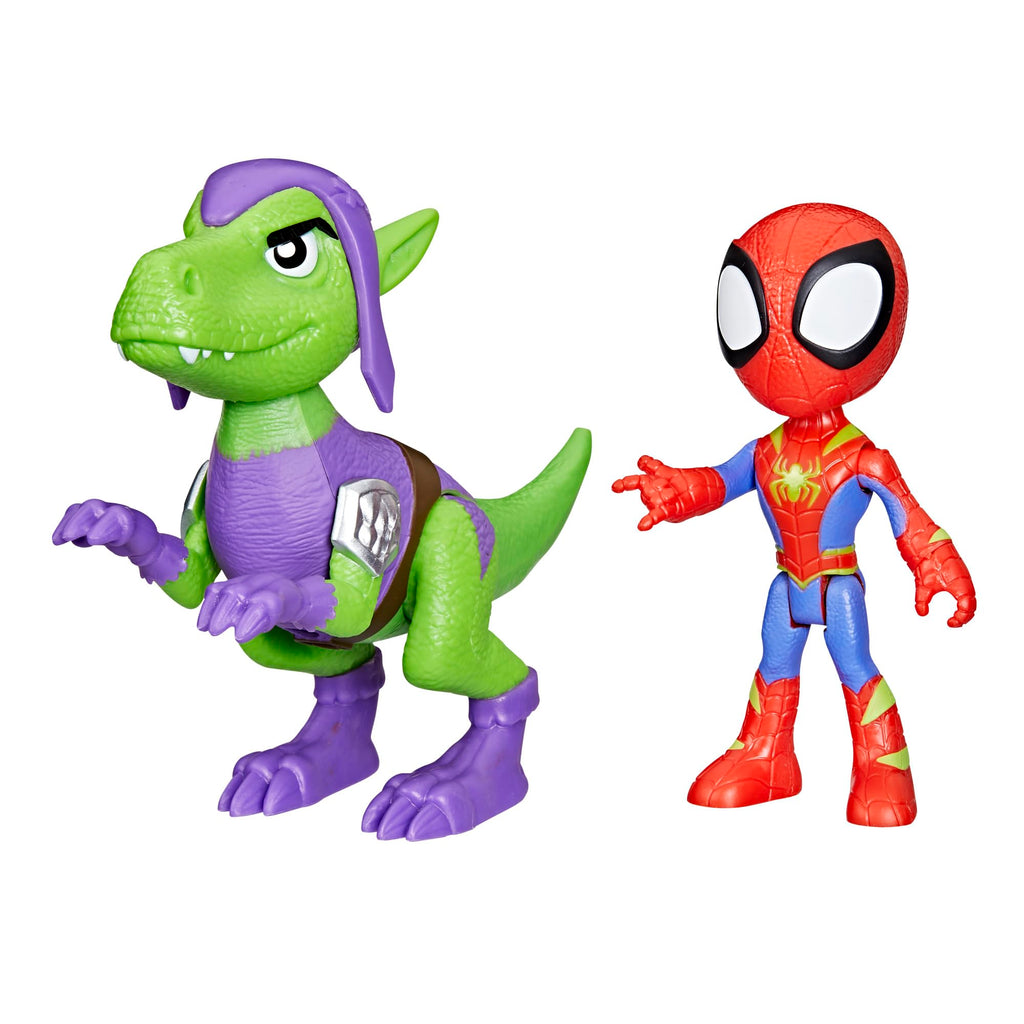Marvel Spidey and His Amazing Friends Dino-Webs, Spidey and Goblin Raptor Action Figures Set, Super Hero Toys for Boys and Girls Ages 3 and Up