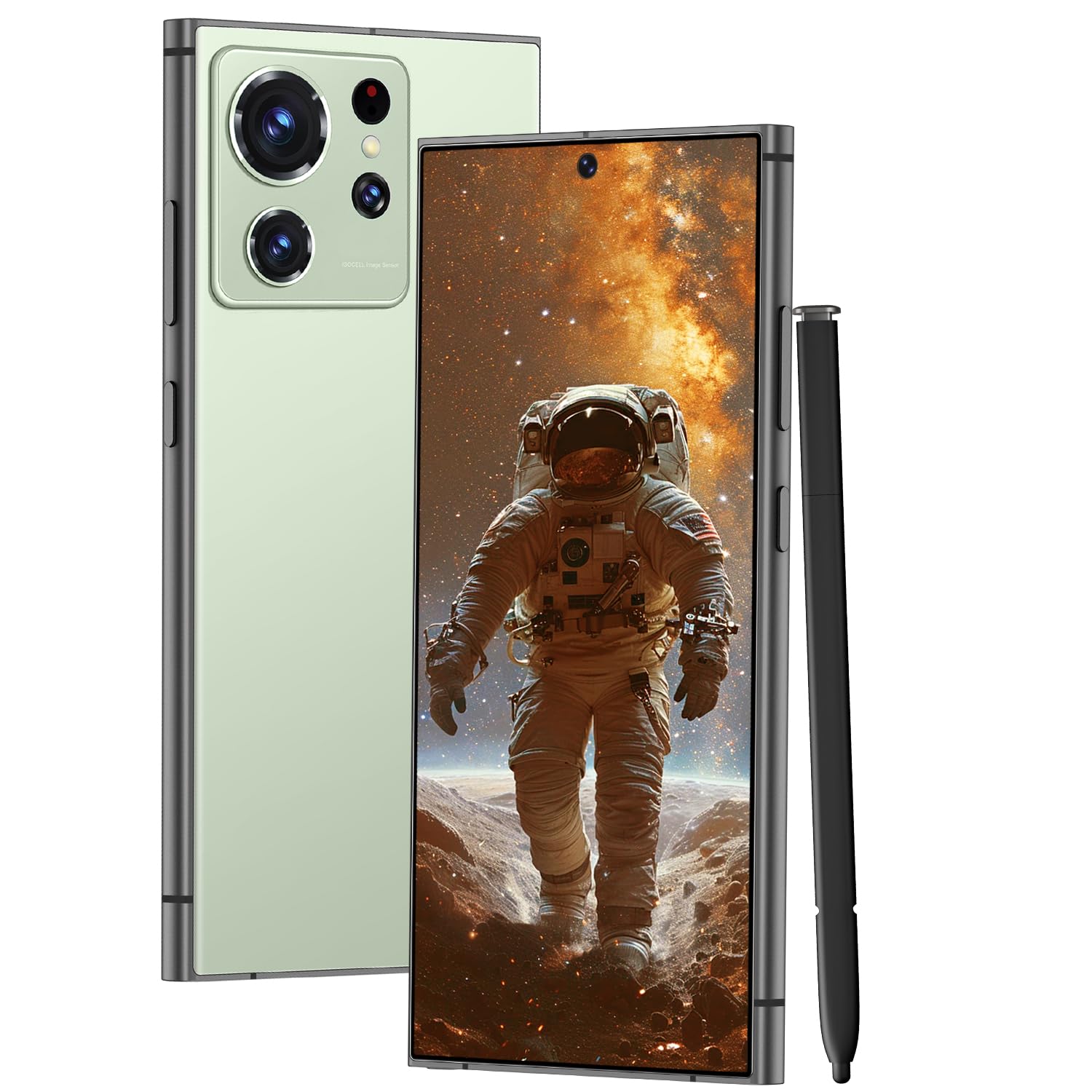 RokCokDok Unlocked Cell Phones Smartphone Android 13 Phones 8+256GB/6.8" HD Screen/108MP+48MP Camera/6800 mAh/Built-in Pen (Light Cyan)