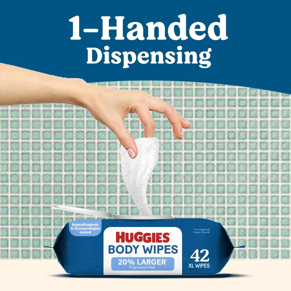 Huggies Extra Large Unscented Wipes, 9 Flip-Top Packs, 378 Count