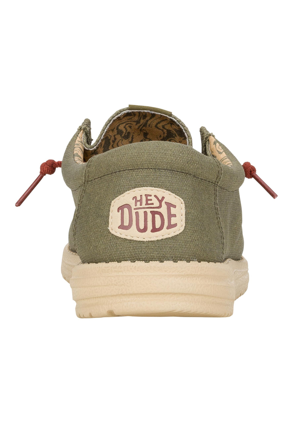 HEYDUDE Men's Wally Waxed Canvas Sneaker Olive