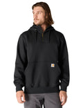 Carhartt Men's Rain Defender Paxton Heavyweight Hooded Zip Mock Neck Sweatshirt,Black,Large