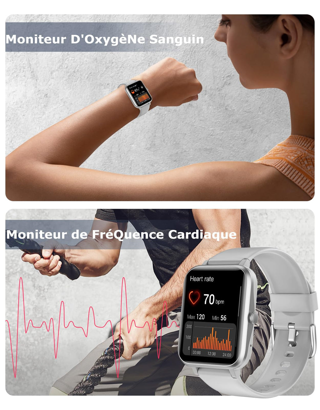 GRV Smart Watch for iOS and Android Phones (Answer/Make Calls), Watches for Men Women IP68 Waterproof Smartwatch Fitness Tracker Watch with Heart Rate/Sleep Monitor Steps Calories Counter (Gray)