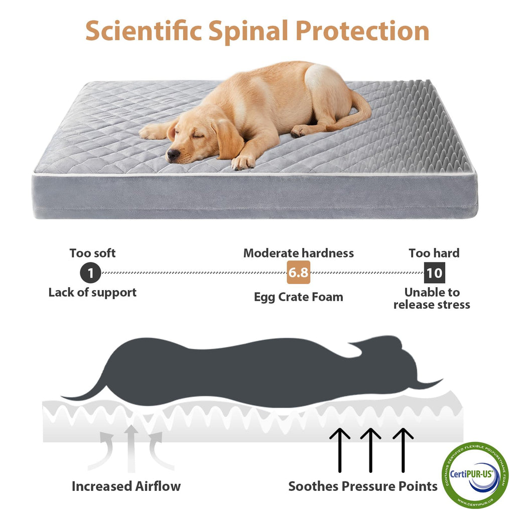 WNPETHOME Orthopedic XXL Dog Beds Large Sized Dog, Waterproof Extra Large Dogs Bed with Removable Washable Cover, Multi-Needle Quilting Dogs Crate Bed