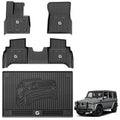 3W Floor Mats&Cargo Liner Fit for 2019-2024 2025 Mercedes-Benz G Class SUV TPE All Weather Custom Fit for G500/G550/G580/AMG G63 1st & 2nd Row with Trunk Mat Full Set Car Mats, Black