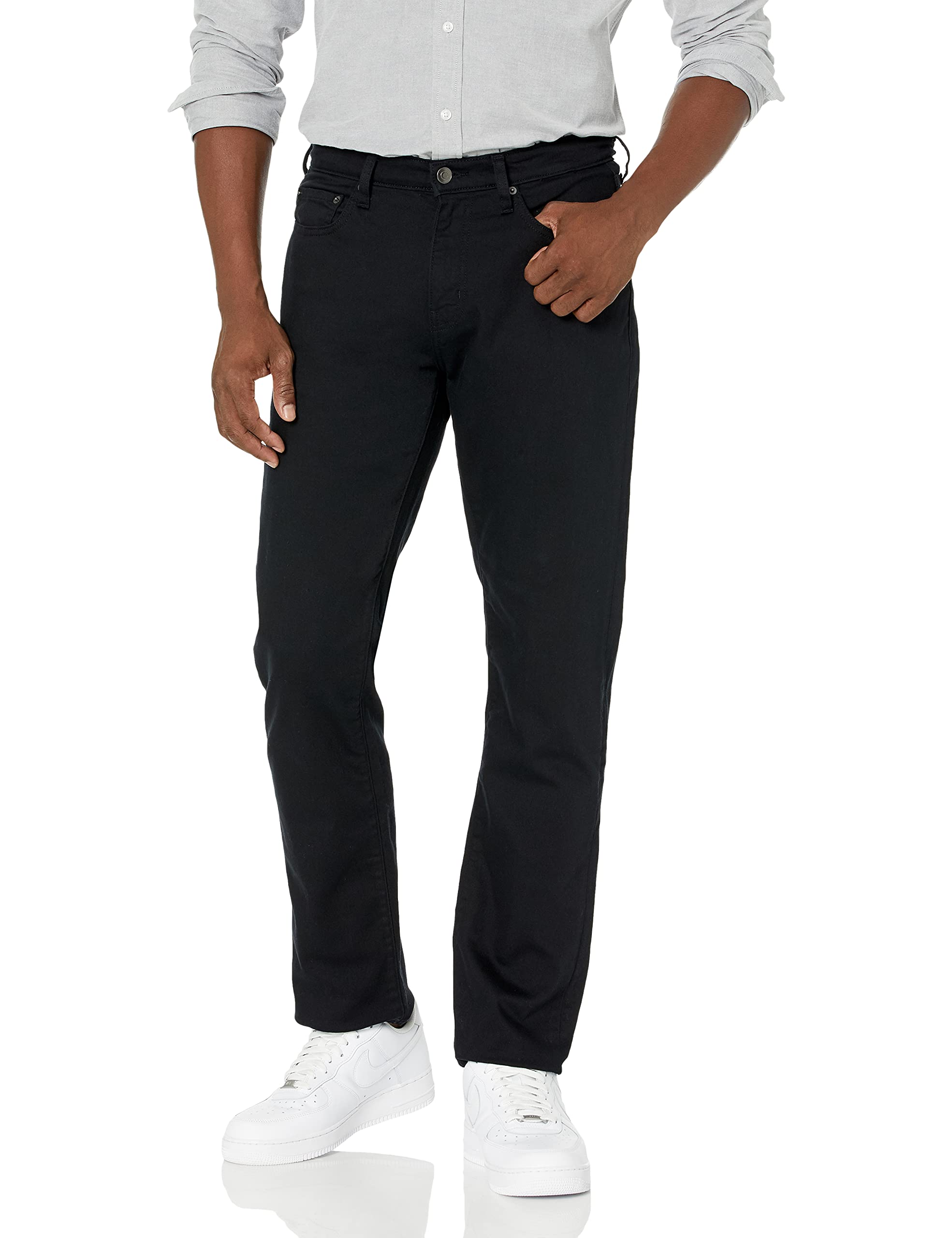 Amazon Essentials Men's Athletic-Fit Stretch Jeans - Discontinued Colors, Black, 40W x 28L