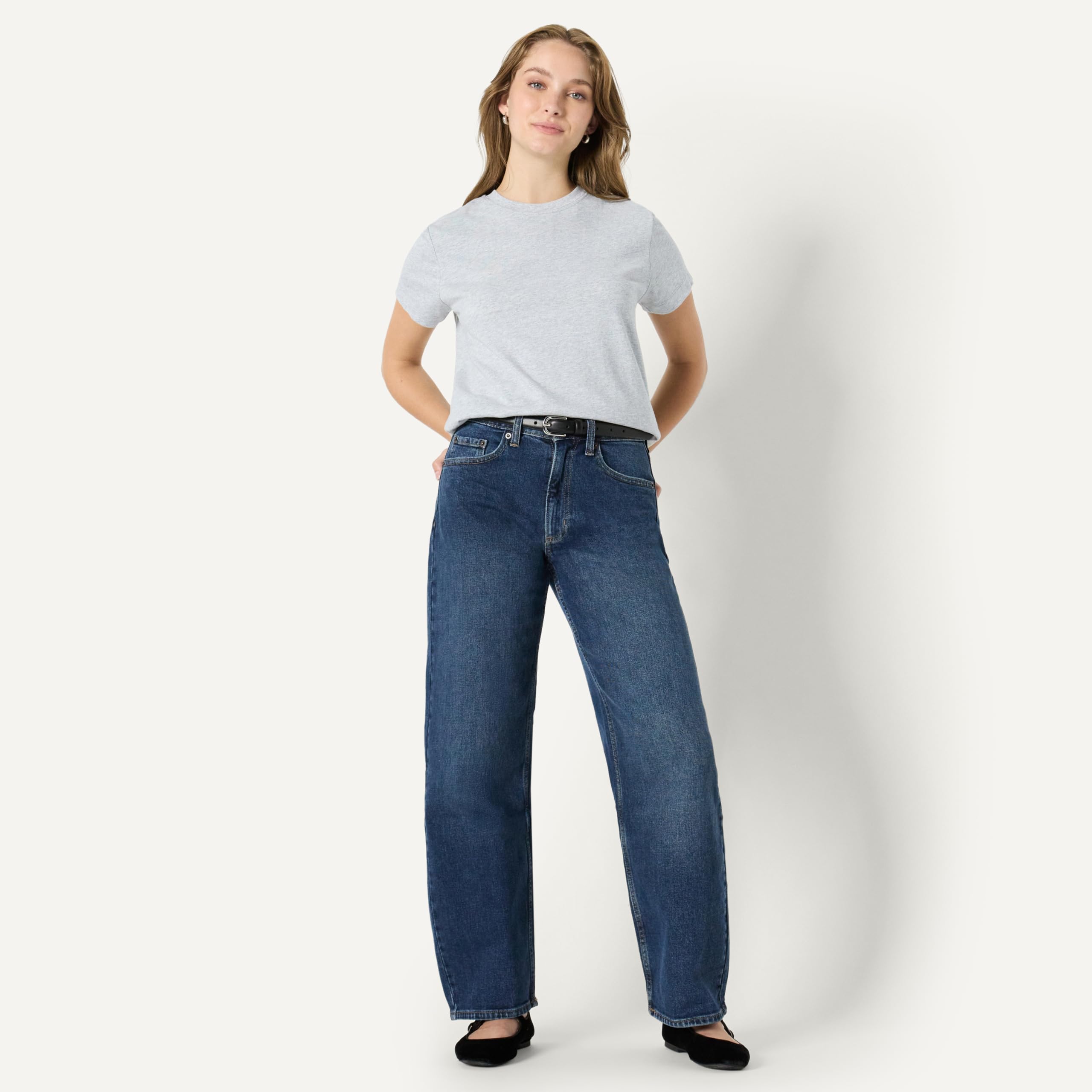 Amazon Essentials Women's Relaxed-Fit Cotton Crewneck T-Shirt, Light Grey Heather, X-Large