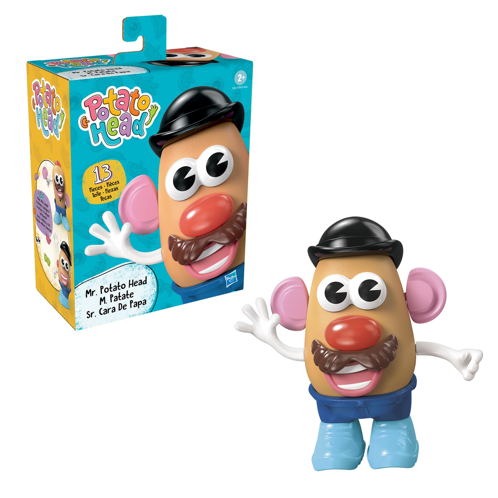 Mr. Potato Head Mr. Potato Head Set with 13 Parts and Pieces, Toddler and Preschool Toys for 2 Year Old Boys and Girls and Up