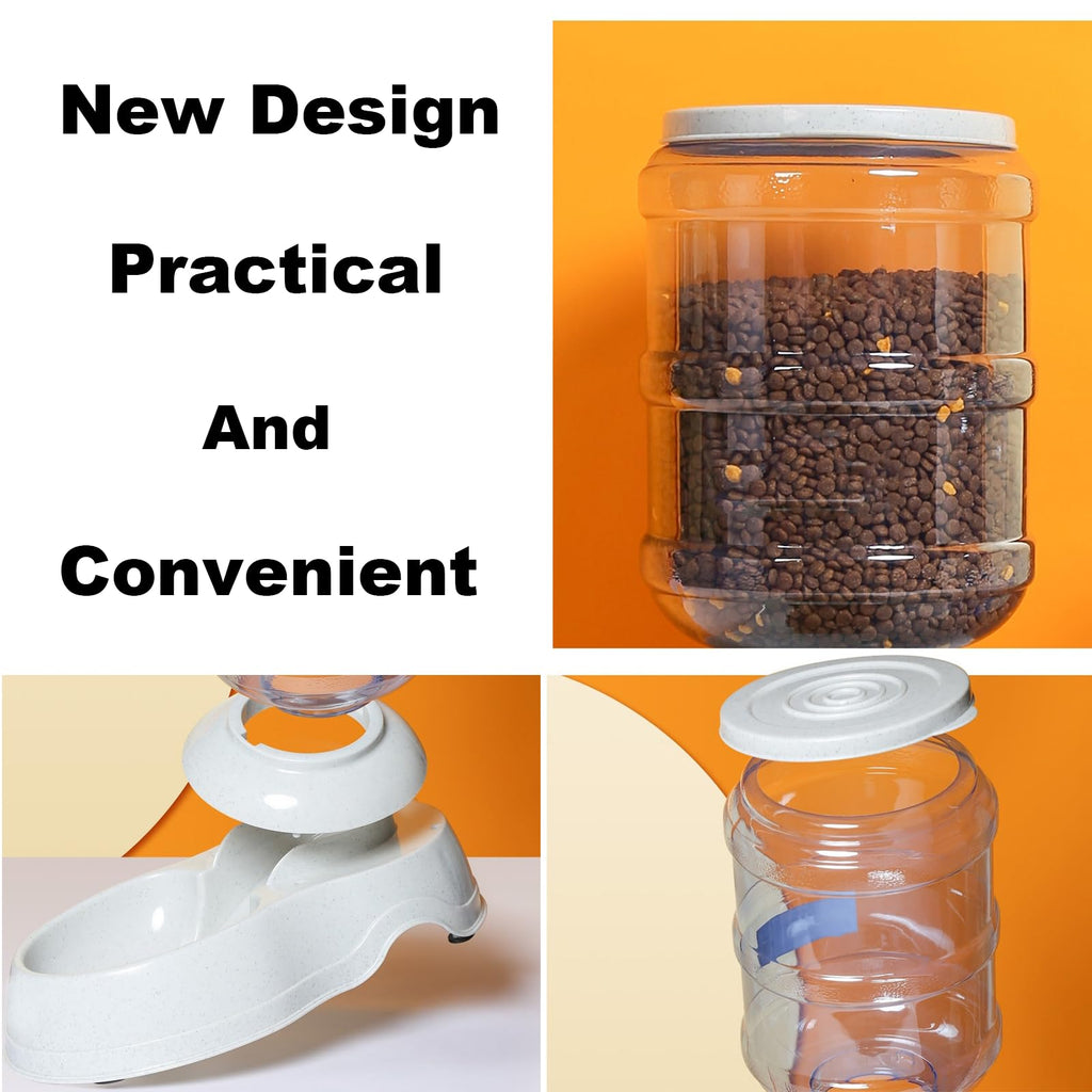 Automatic Dog Feeder and Water Dispenser Set for Large Dogs, 3 Gallon Gravity Dog Cat Food and Water Dispenser Set with Pet Food Bowl,Large Pet Food Water Dispenser Station