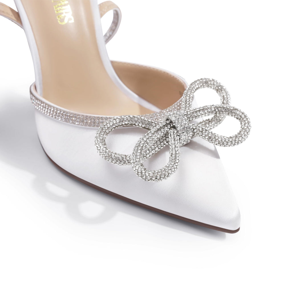 DREAM PAIRS Women's High Heels Destiny Closed Toe Strappy Heels Sexy Rhinestone Ankle Strap Pumps Wedding Bridal Party Dress Shoes Destiny,Size 5,White,SDPU2208W