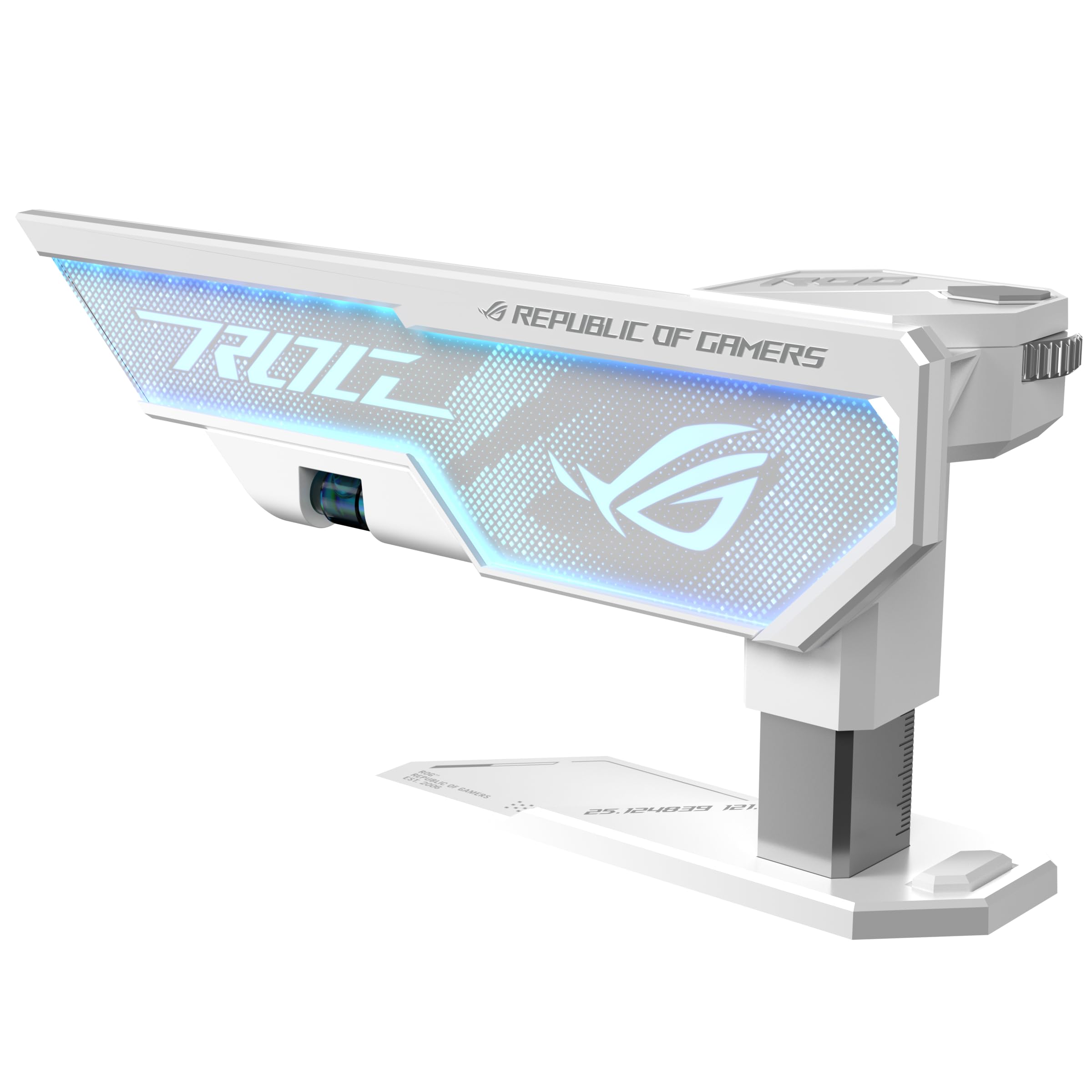 ASUS ROG Herculx Graphics Card Holder White Edition (Tool-Free Design, Included Spirit Level, Solid zinc Alloy, 72-128mm, Aura Sync)