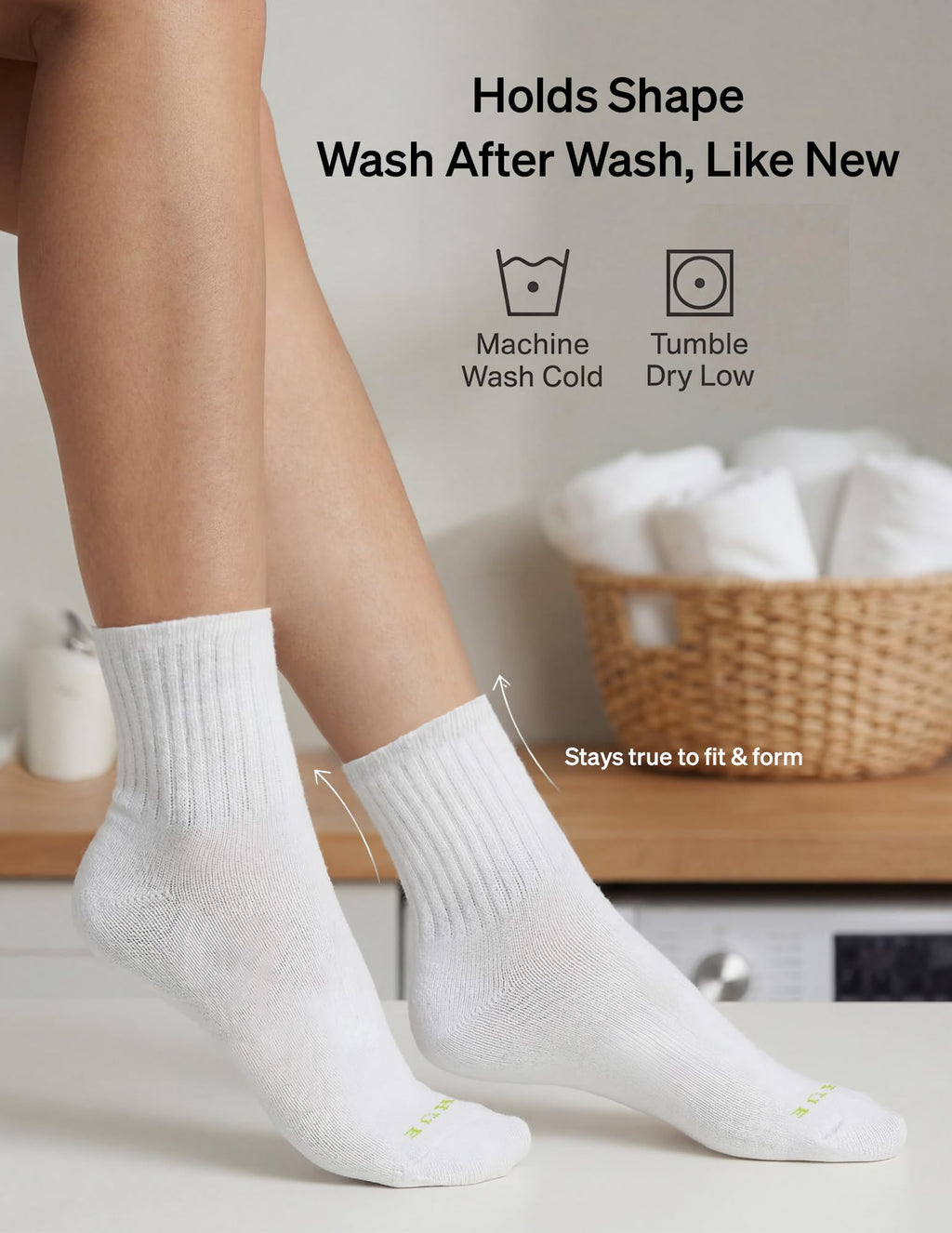 HUE Women's Mini Crew Sock 6 Pair Pack, Mini Crew Socks for Women, White