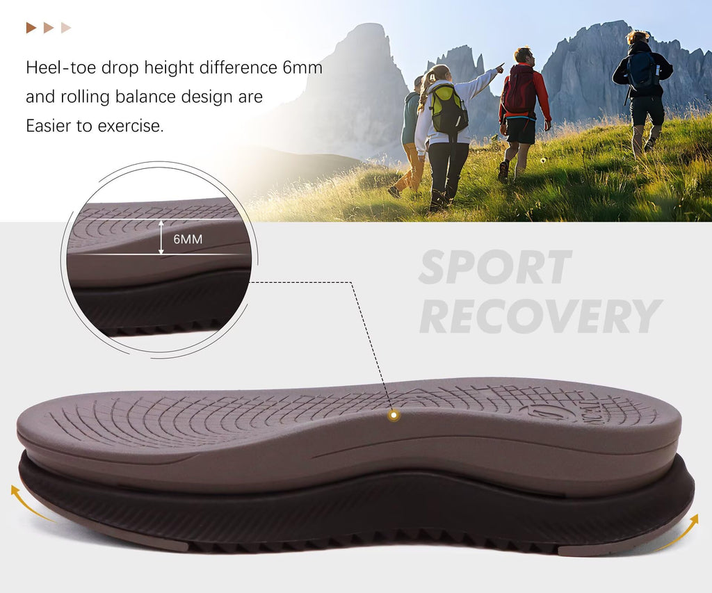 ONCAI Men's Hiking Sandals with Arch Support Mesh Athletic Walking Sandalias Summer Outdoor Cushion Thick Rubber Soles and Recovery Sports Fisherman Sandals Brown Size 10