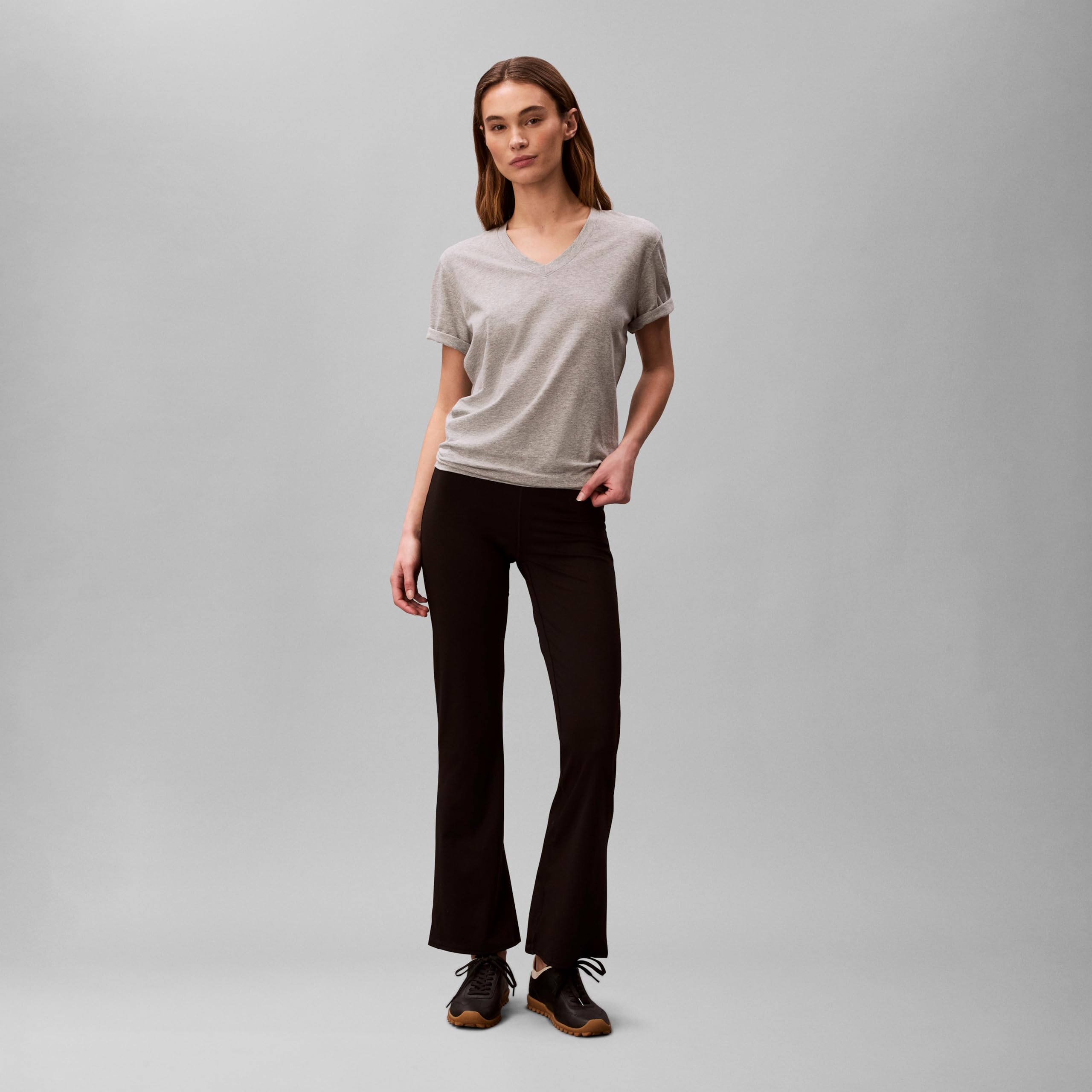Calvin Klein Women's Performance Classic Fit V-Neck Tee Grey Heather