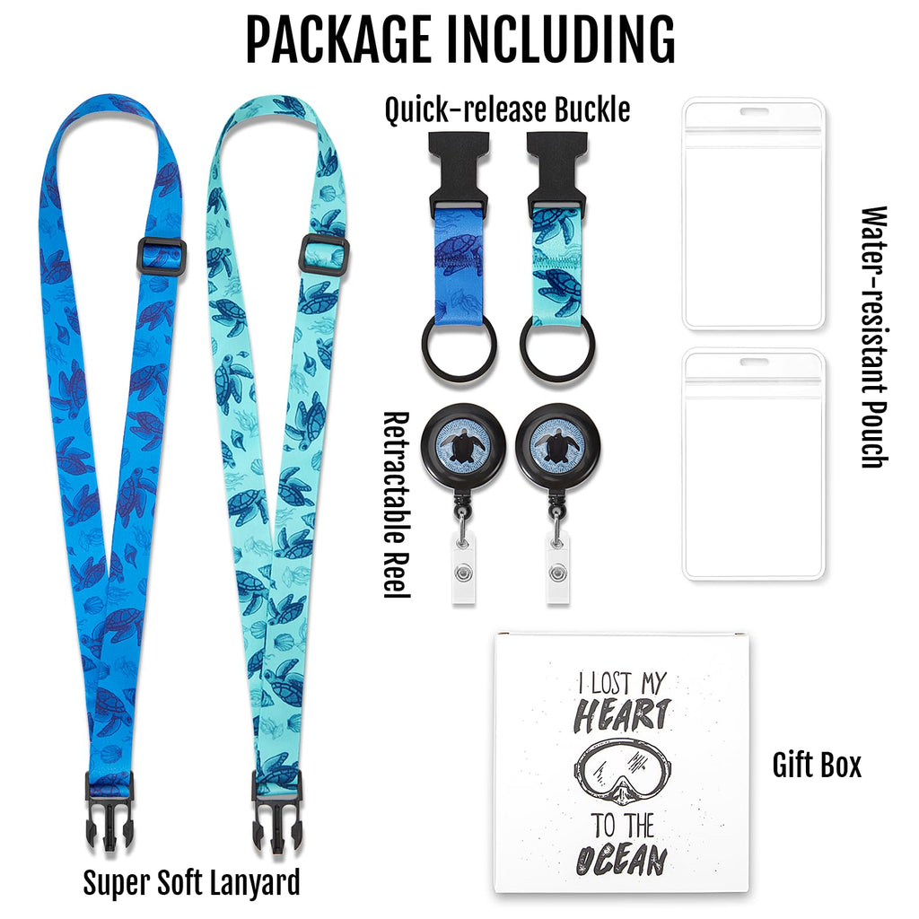 MNGARISTA Cruise Lanyards, Adjustable Lanyard with Retractable Reel, Waterproof ID Badge Holder for All Cruises Ships Key Cards, 2pack