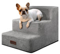 Aodisman Dog Stairs for Small Dogs, 3-Step Non-Slip Pet Stairs for Couch Sofa and Chair, Dog Bed Stairs for Puppy, Older Cat,Grey,13.6" H