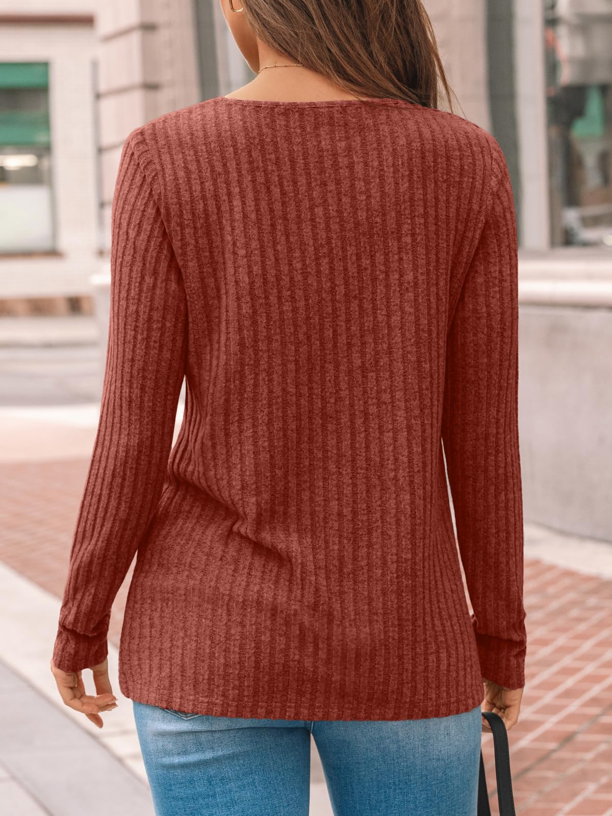 LILLUSORY Womens Lace Long sleeve Sweaters Shirts Dressy Business Casual Trendy Fall Tops Caramel M