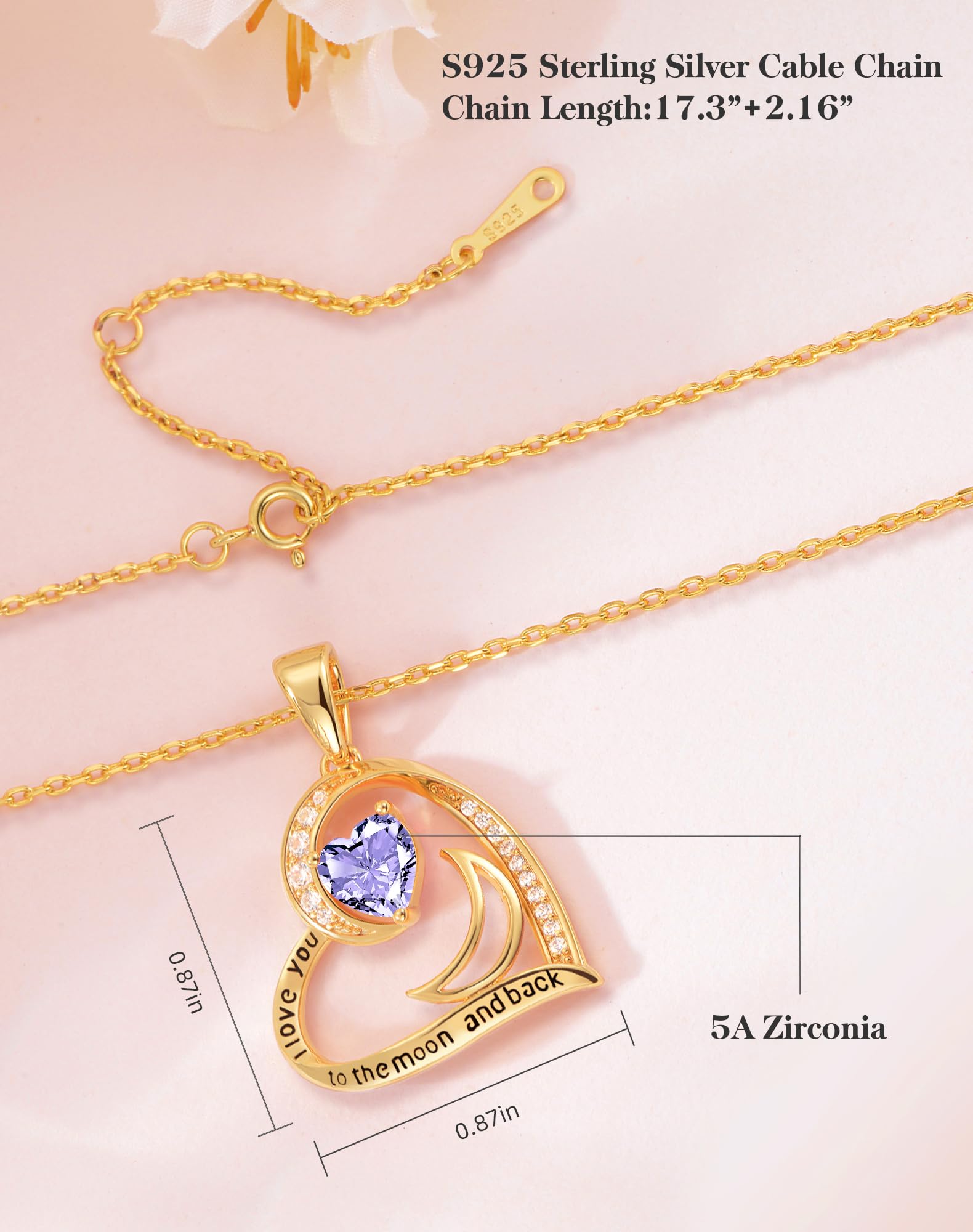 lobci Gold Necklace for Women June Birthstone Necklace for Women June Alexandrite Necklaces for Girlfriend Gold Necklaces for Mom(G-Jun-Alexandrite)