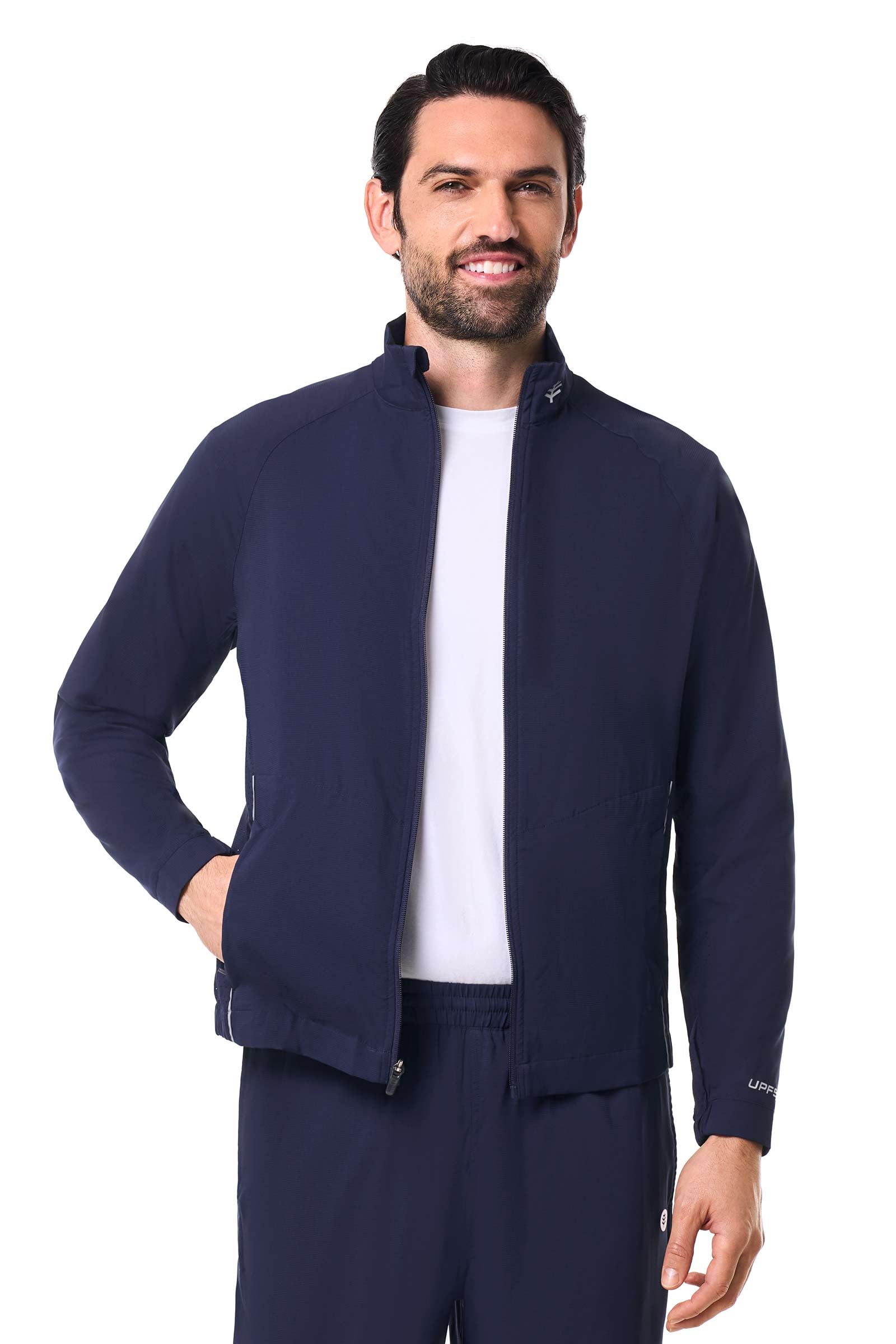 Coolibar Men's Sport Jacket - UPF 50+ Sun Protection - Outpace in Navy