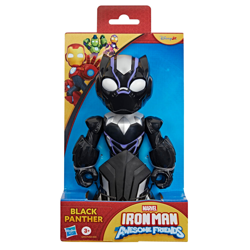 IRON MAN AND HIS AWESOME FRIENDS Marvel Supersized Black Panther Action Figure, 9-Inch (22.8 CM) Super Hero Toys for Kids, Ages 3+