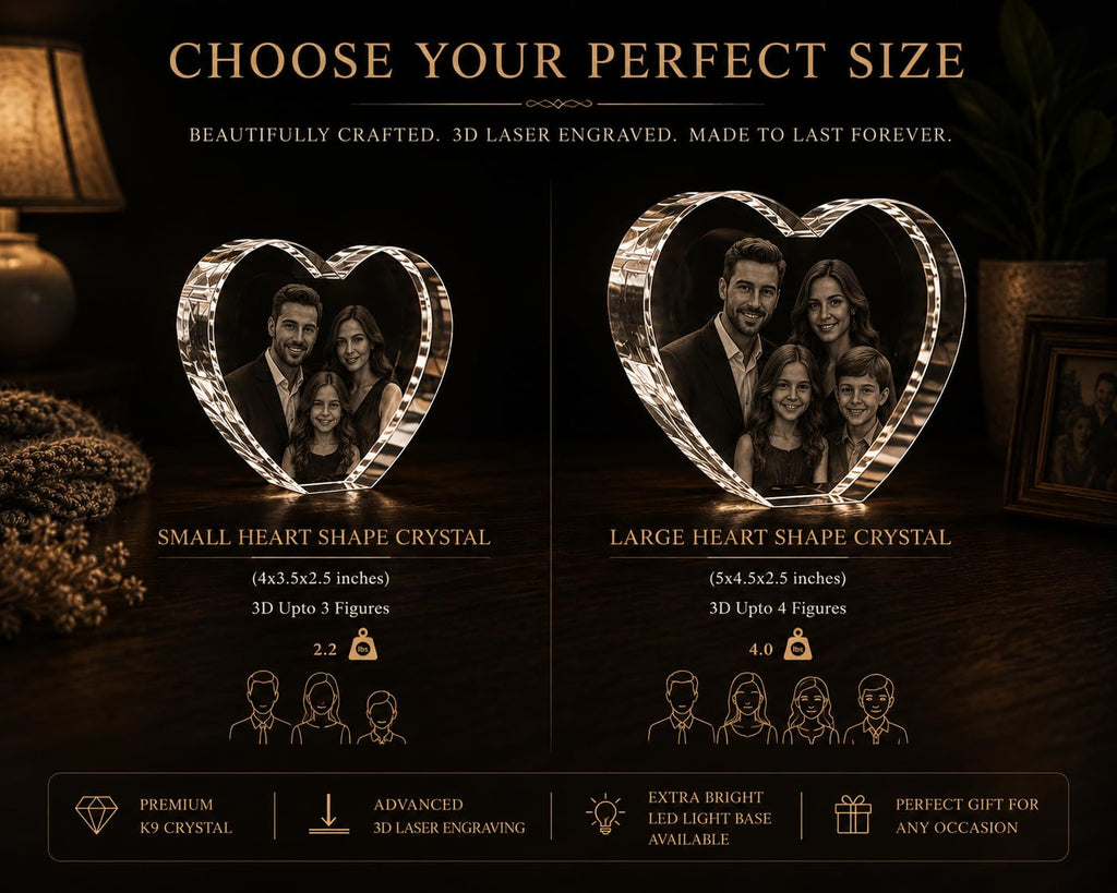 Personalized Custom 2D/3D Photo Etched Engraving on Medium Rectangle Crystal