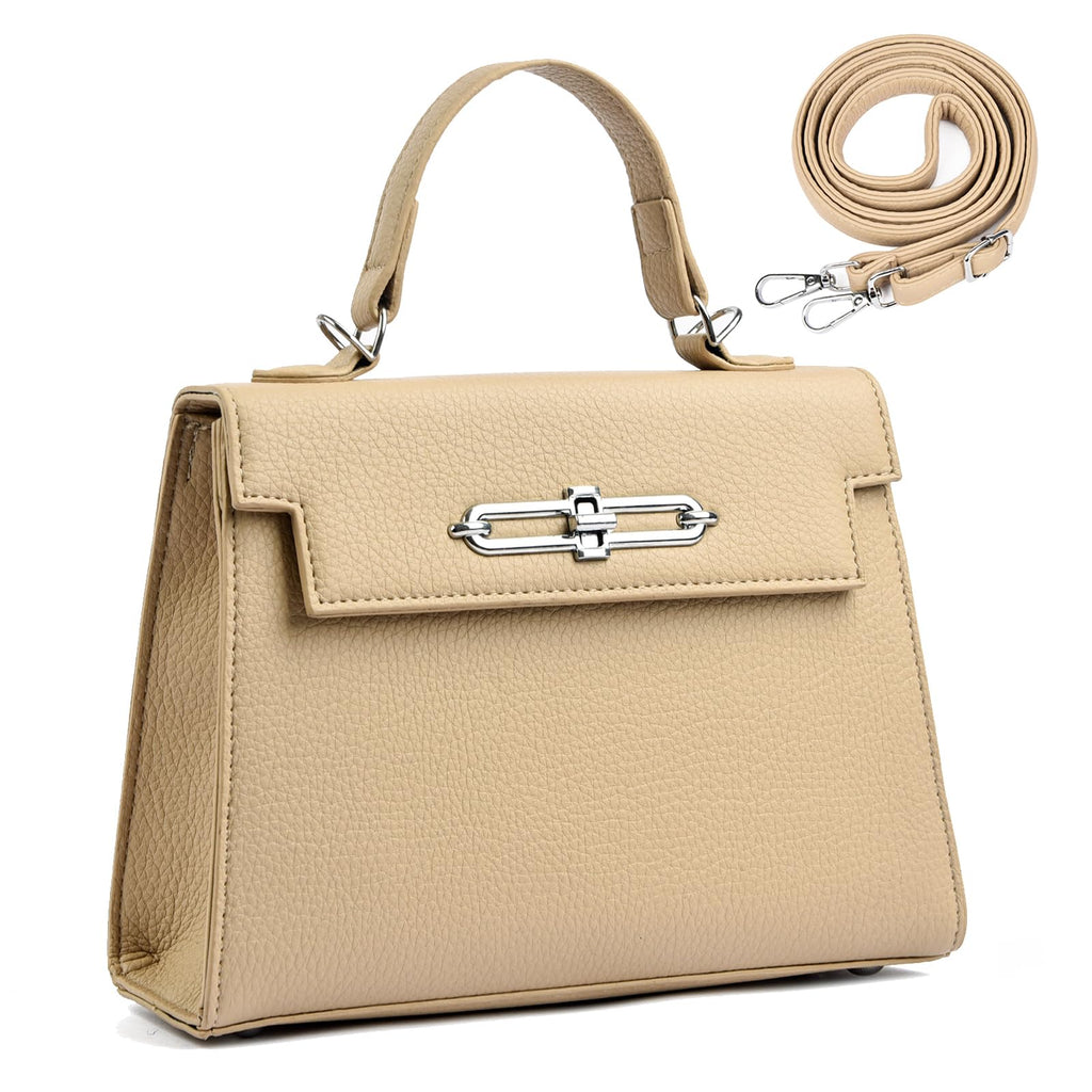 Eslcorri Top Handle Crossbody Bags for Women, Leather Small Clutch Purses and Handbags Elegant Shoulder Evening Bag, Khaki