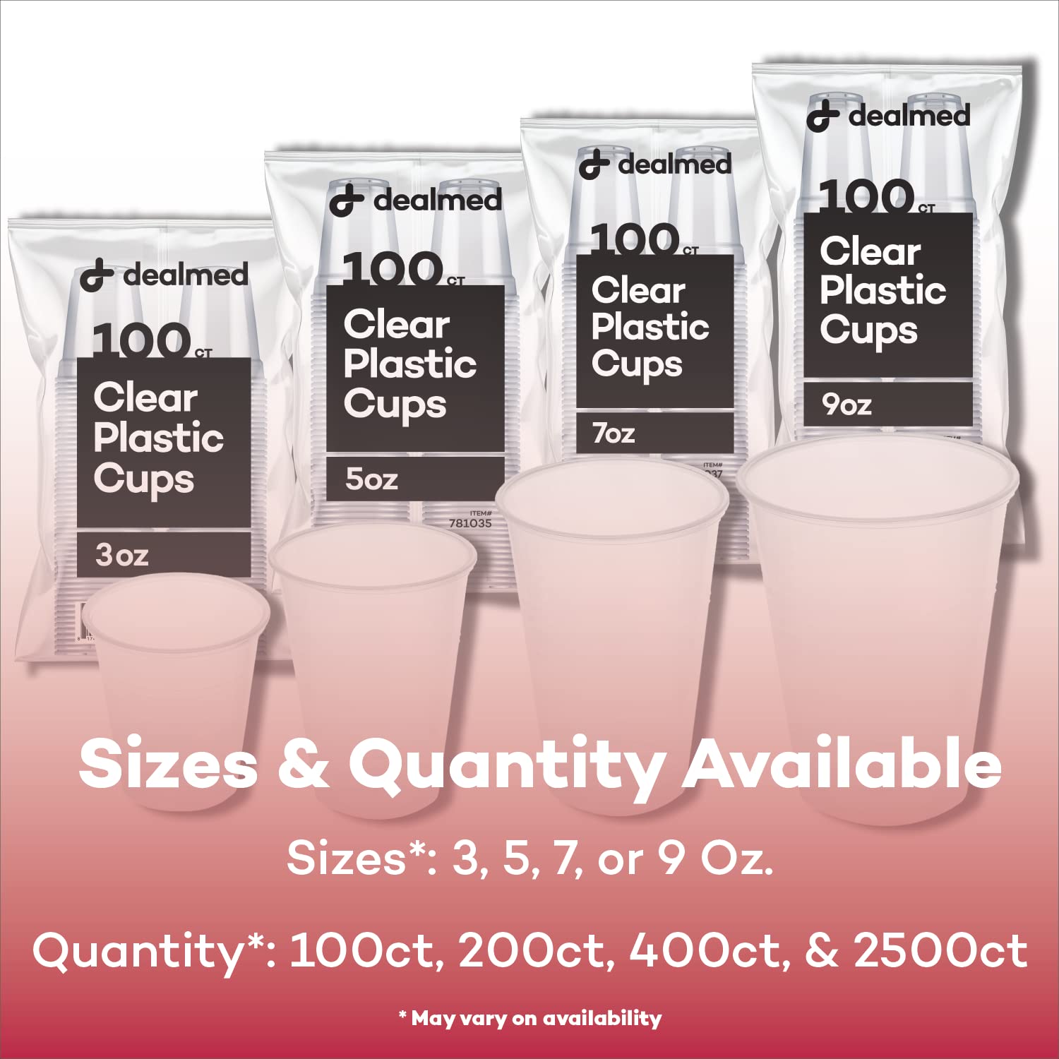 Dealmed Professional 3 oz. Disposable Plastic Cups - 100% Recyclable for Healthcare, Dental, Veterinary & Food Service Use (Pack of 400)