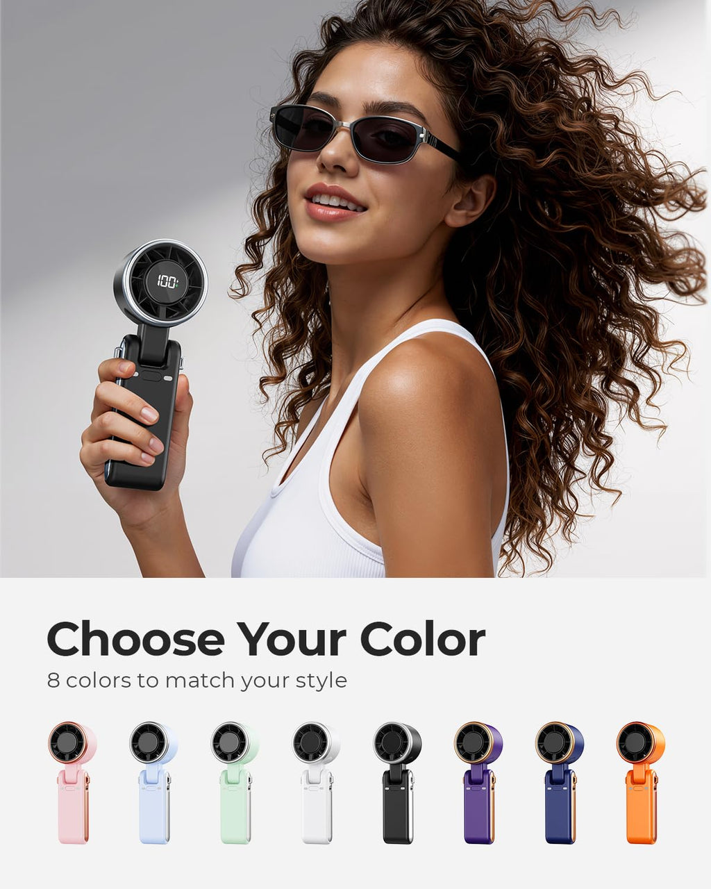 Bearwind Portable Handheld Turbo Fan - 5 Gear High Speed 4000mAh Rechargeable Mini Personal Hand Fan Blow Cold Air, Battery Operated Travel Essentials, Beach Vacation, Gifts for Women, Men (Black)