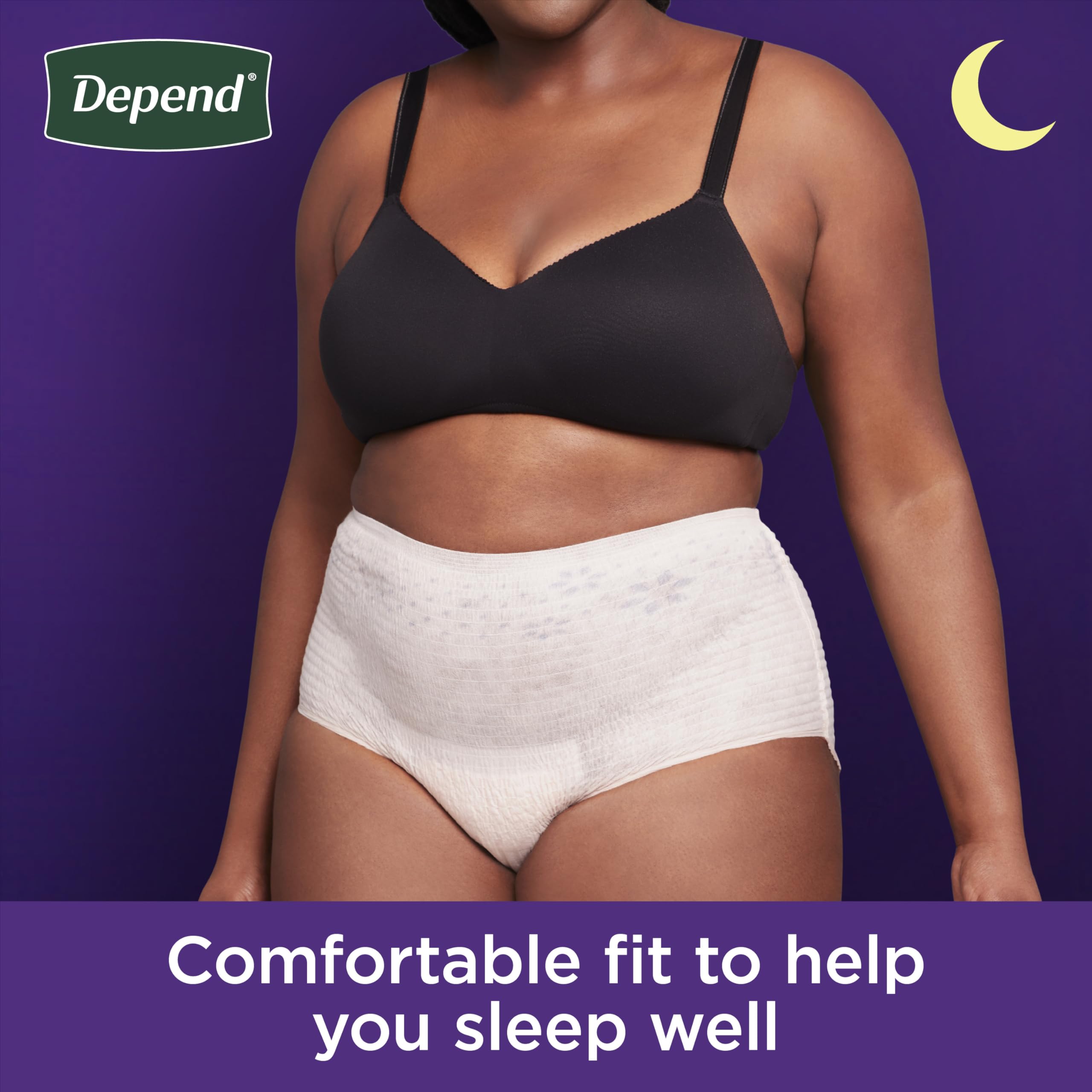 Depend Night Defense Adult Diapers, Incontinence & Postpartum Bladder Leak Underwear for Women, Disposable, Overnight, Medium, Blush, 80 Count, Packaging May Vary