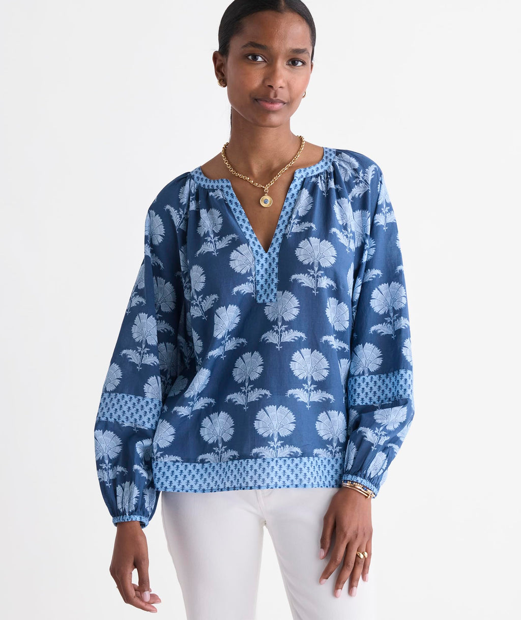 vineyard vines Emilia Top, Quinn Floral Moon, XL
