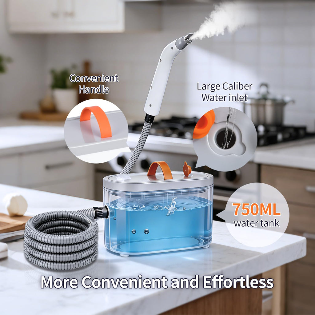 GourragePro Steam Cleaner for Home, Portable Handheld Steamer for Cleaning, 15s-Fast Heat-Up,steamer for car detailing,Home, Kitchen, Bathroom, Tile, Grout, Floor