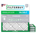 Filterbuy 14x14x1 Air Filter MERV 8 Essential Dust & Allergy Defense (4-Pack), Electrostatic Pleated HVAC AC Furnace Filters Replacement, Made in USA (Actual Size: 13.75 x 13.75 x 0.75)