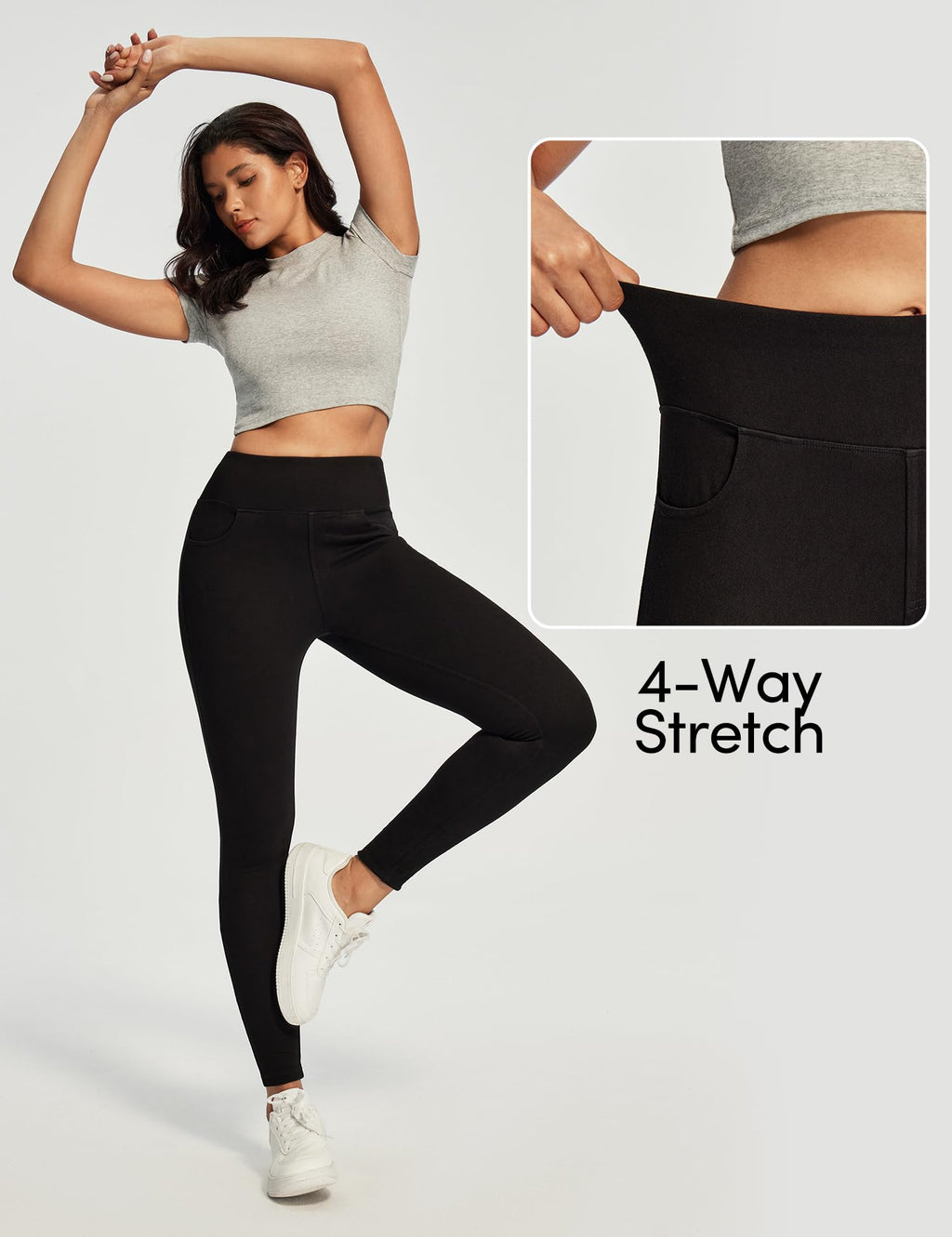 IUGA Butt Lifting Jeans for Women Stretchy High Waisted Skinny Women Jeans Trendy Jeggings Tummy Control with Pockets Black
