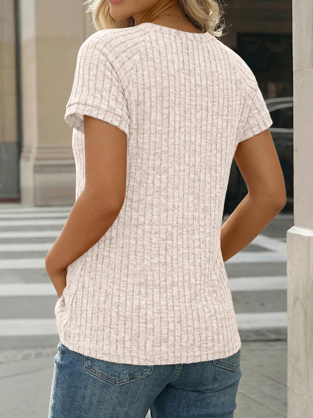 AUTOMET Women's Short Sleeve Shirts Business Casual Blouses Dressy Work Tunic Tops 2026 Spring Sweaters Fashion Clothes Apricot L