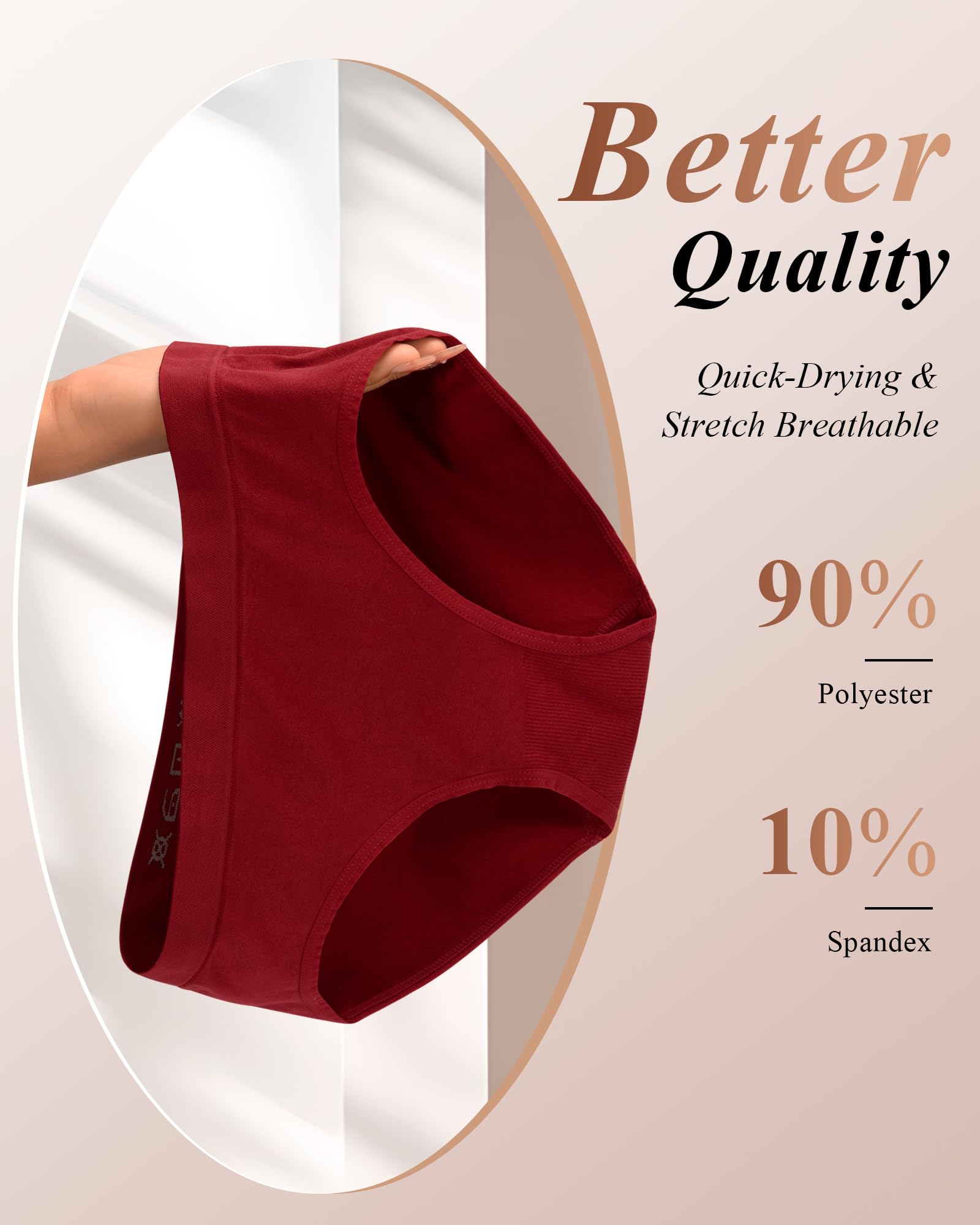 CULAYII Cotton underwear for women Seamless Breathable Briefs Soft Stretch Low Waisted Womens Sports panties Moisture Wicking Underwear Packs Woman Size M-L