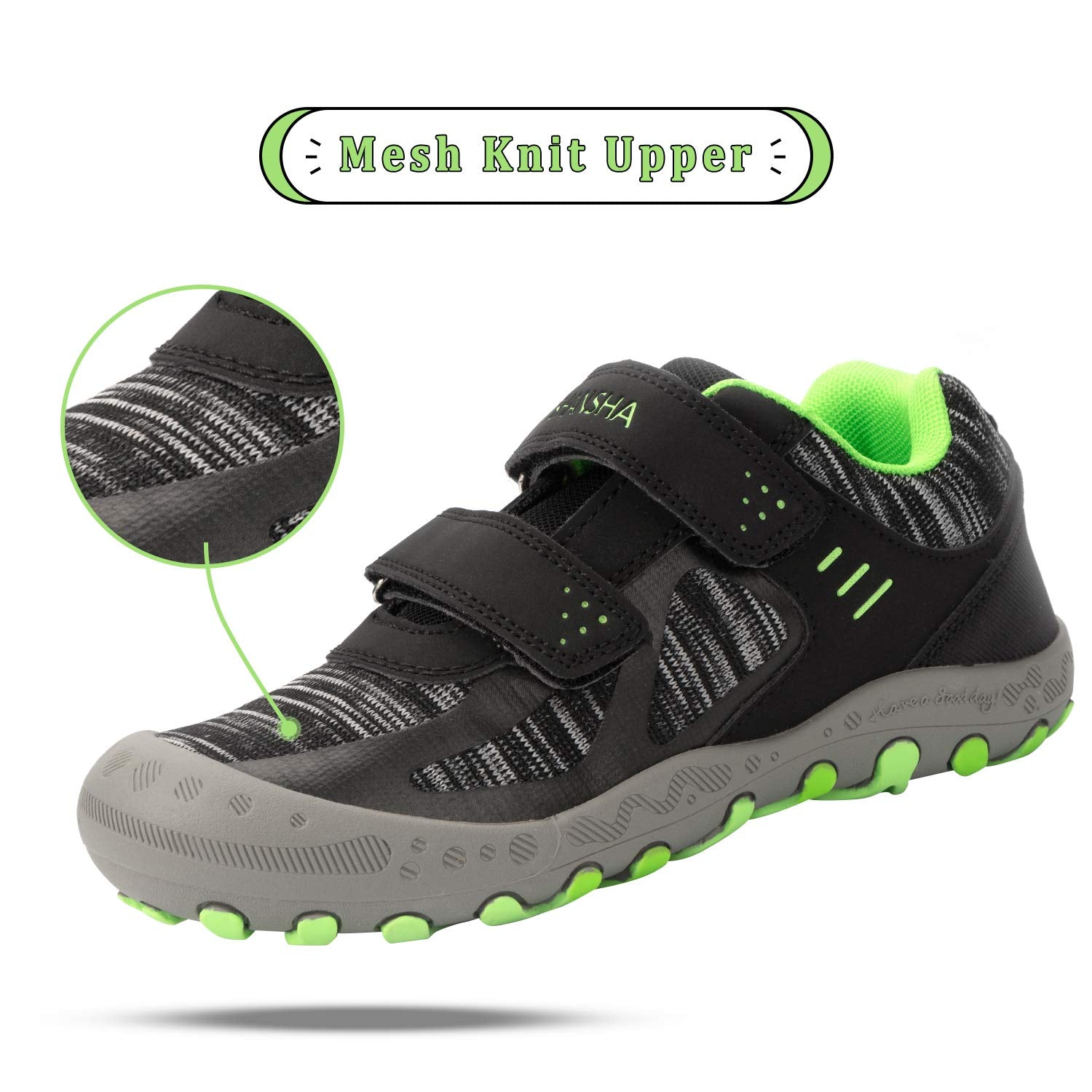 Mishansha Boy's Girl's Hiking Shoes Low Top Sneakers Outdoor Trekking Walking Climbing Running Shoes Black 9.5 Toddler