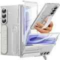NINKI Transparent Cover for Samsung Galaxy Z Fold 8 Ultra Case with Strap & Screen Protector, Full Body Hinge Protection for Galaxy Fold 8 Ultra Slim Grip for Samsung Z Fold 8 Ultra Case Stand Clear