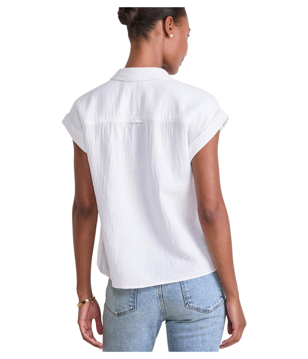 vineyard vines Margo Gauze Top, White, S