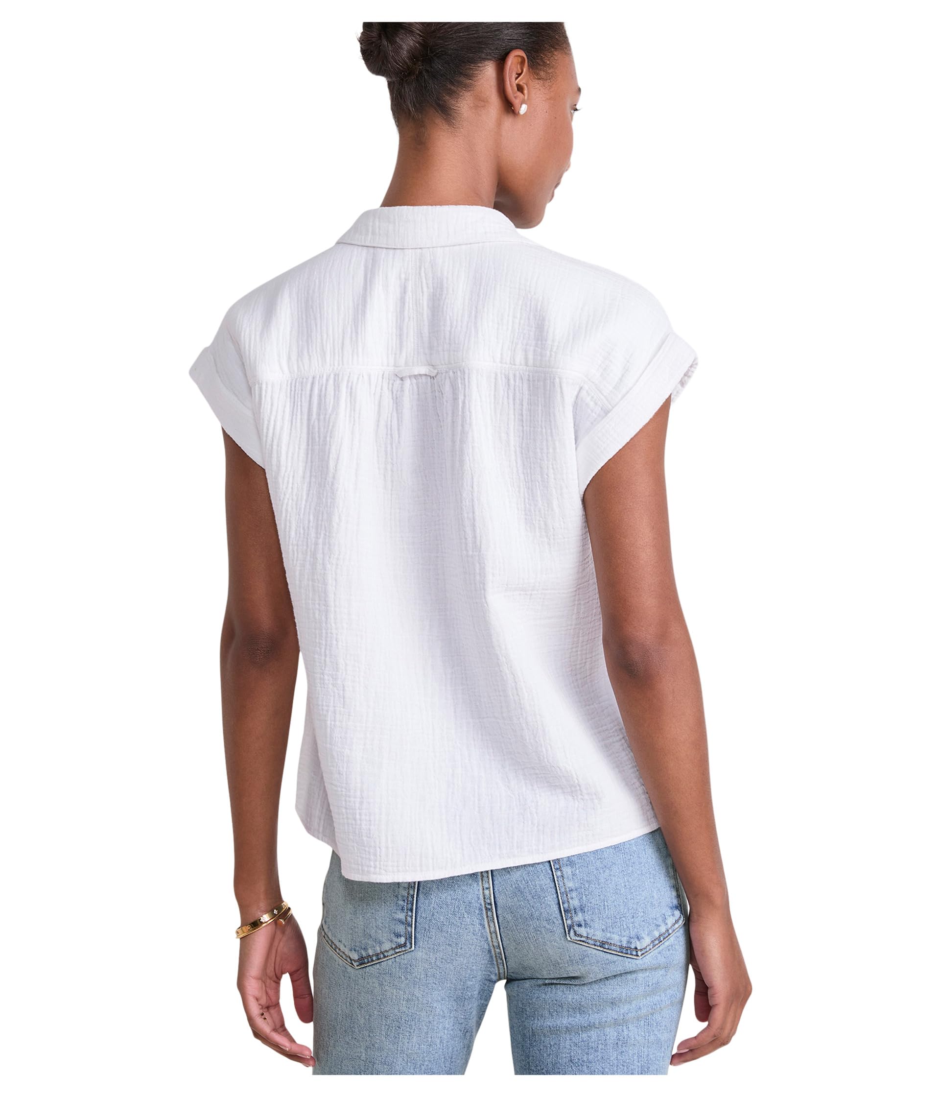 vineyard vines Margo Gauze Top, White, S