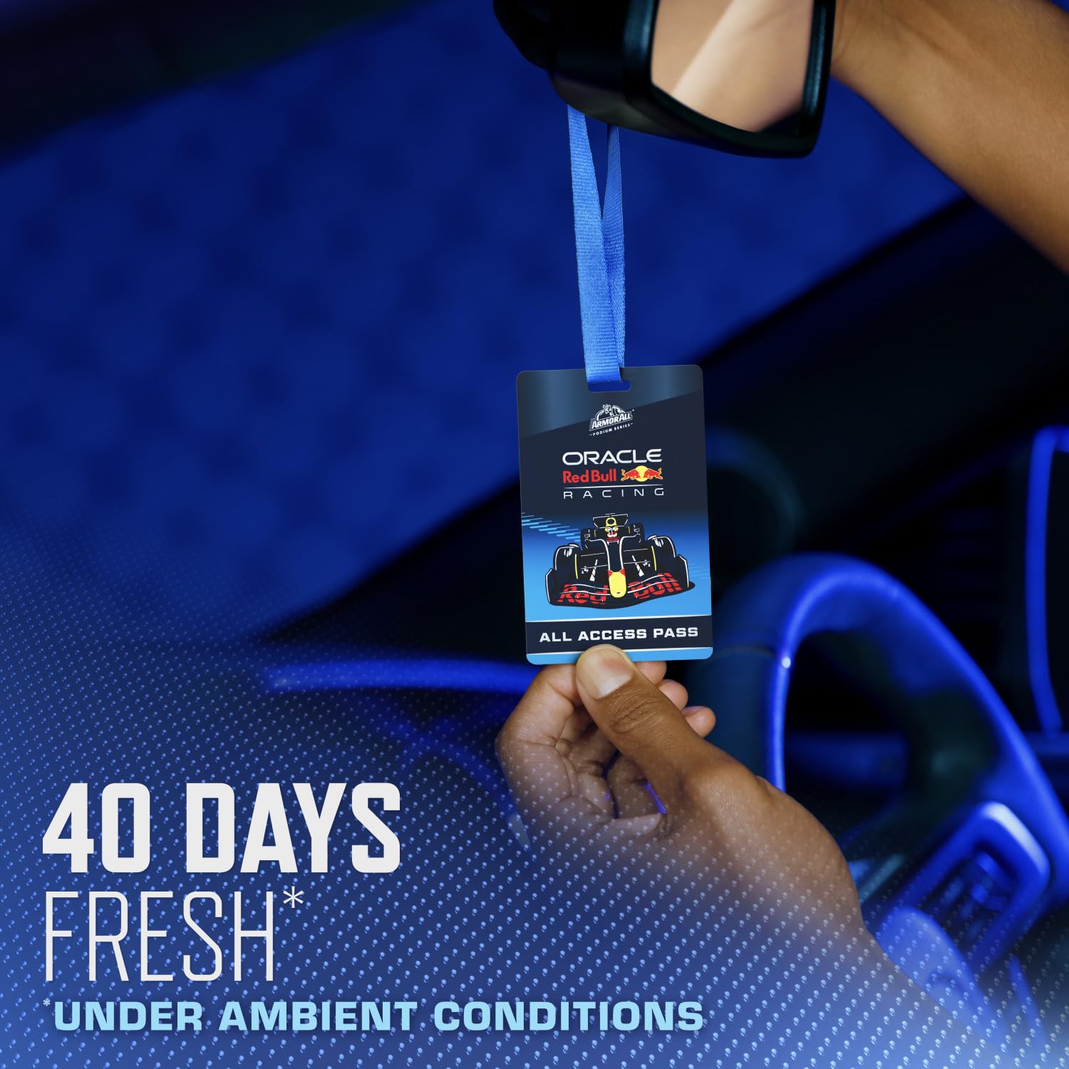 Armor All Podium Series Hanging Car Air Freshener, All Access Pass, Lights Out Scent (6 Pack), Racing-Inspired Auto Air Freshener With Long-Lasting Fragrance