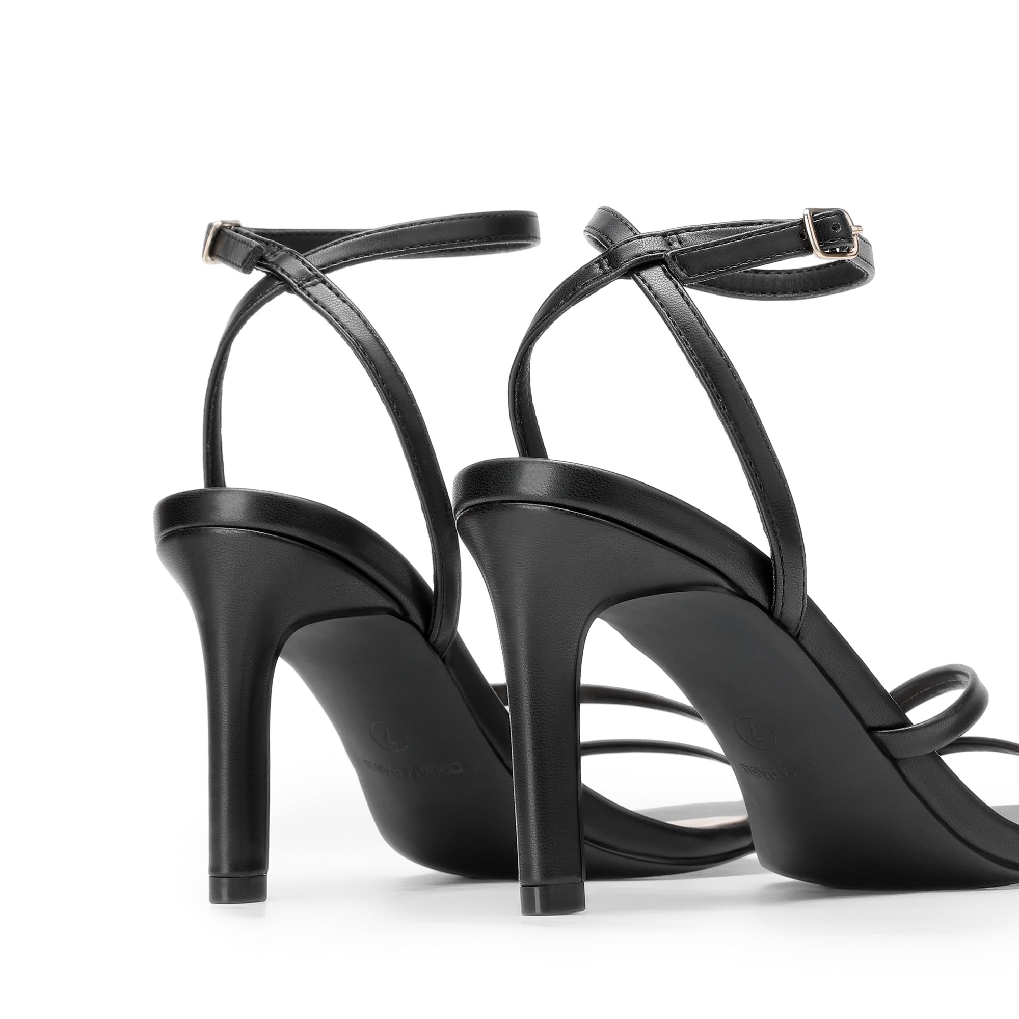 DREAM PAIRS Women’s High Stilettos Heels Open Toe Square Sandals Ankle Strap Pumps Sexy Comfort Strappy Dress Shoes Party Wedding Heeled Sandals,Size 8,Black-Pu,DWUMHS2563